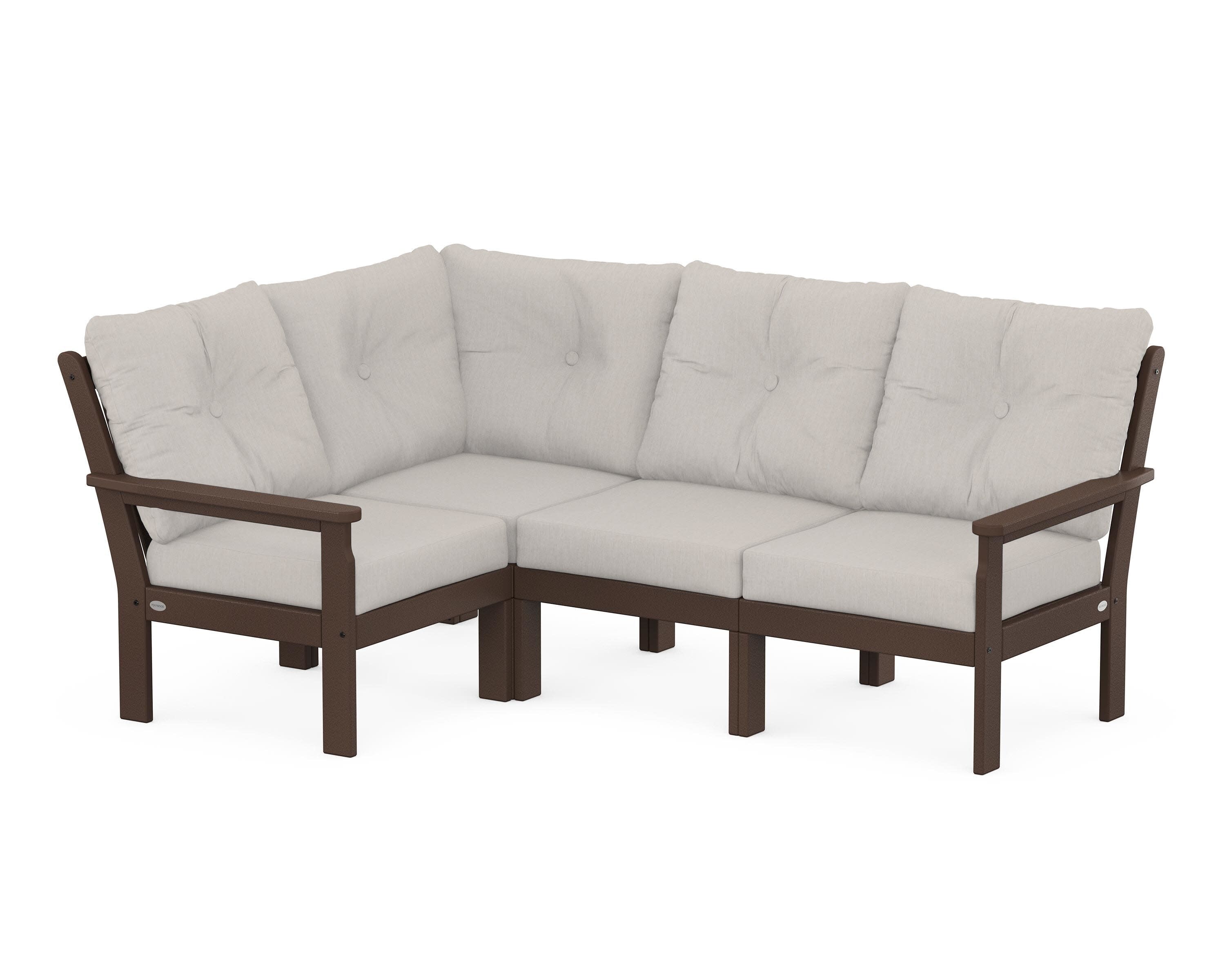 Vineyard 4-Piece Sectional in Mahogany / Cast Ash