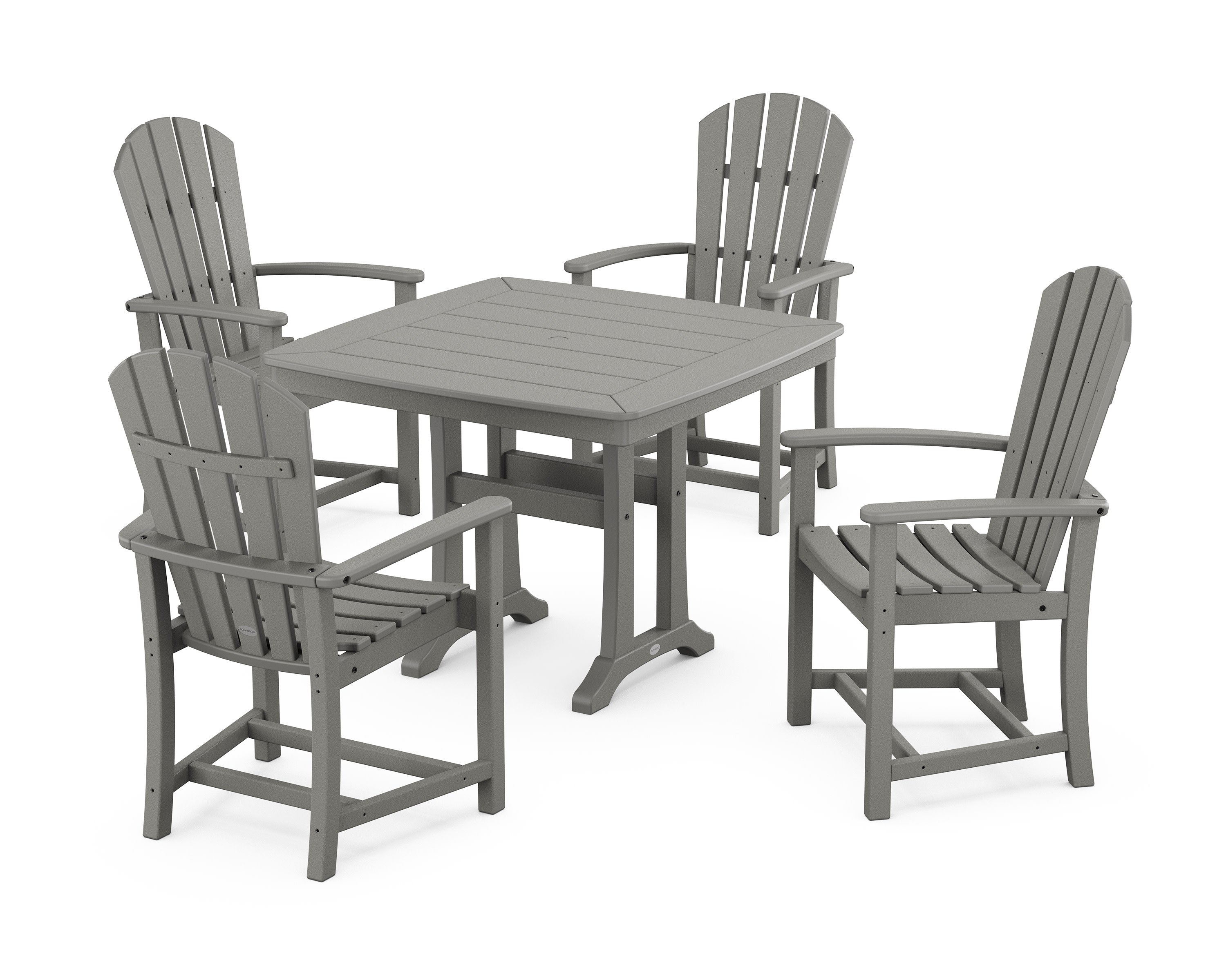 Palm Coast 5-Piece Dining Set with Trestle Legs in Slate Grey