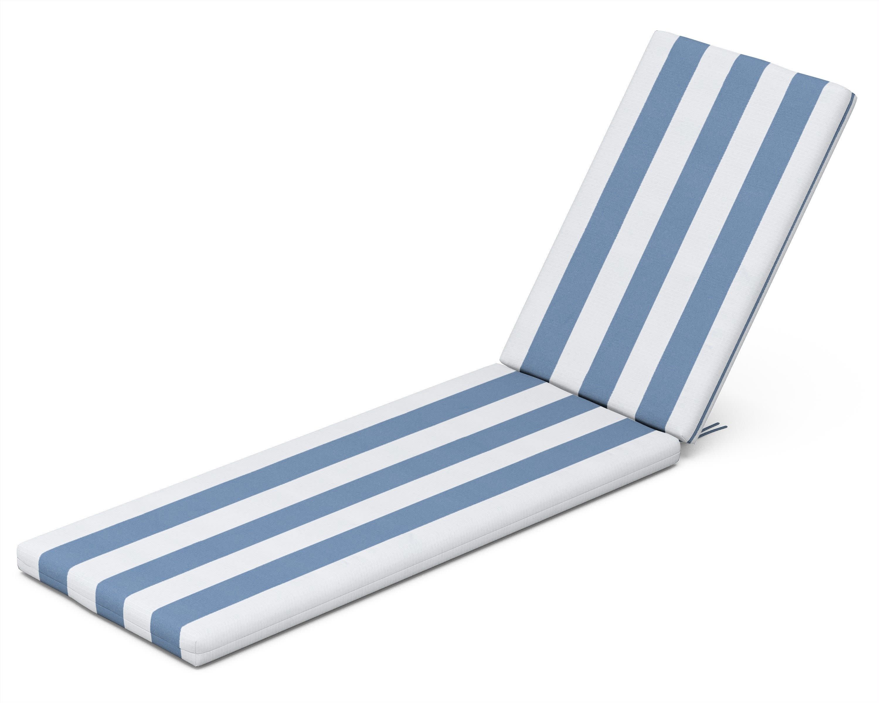 Chaise Seat/Back Pad in Cabana Stripe Sky Blue