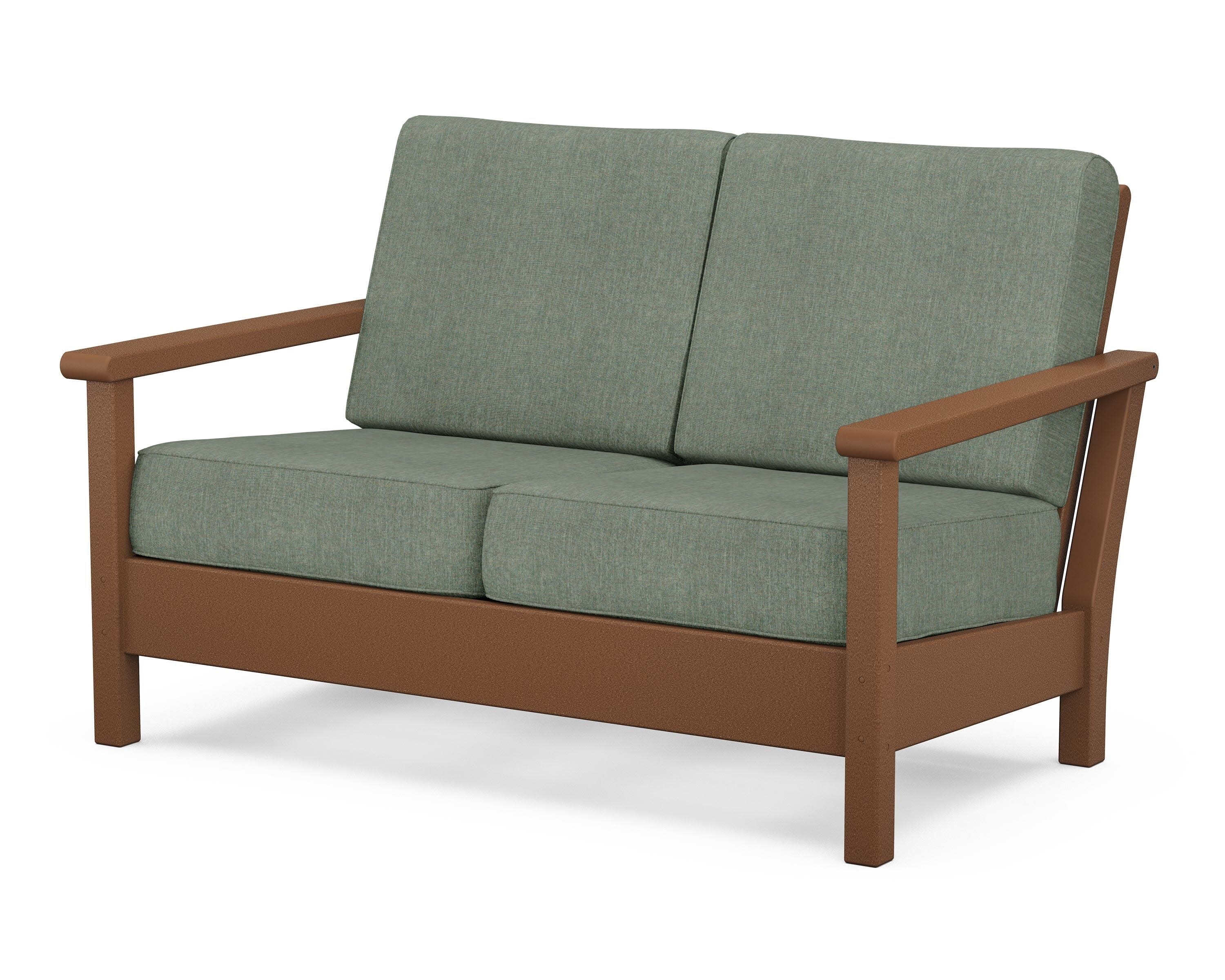 Harbour Deep Seating Loveseat in Teak / Cast Sage