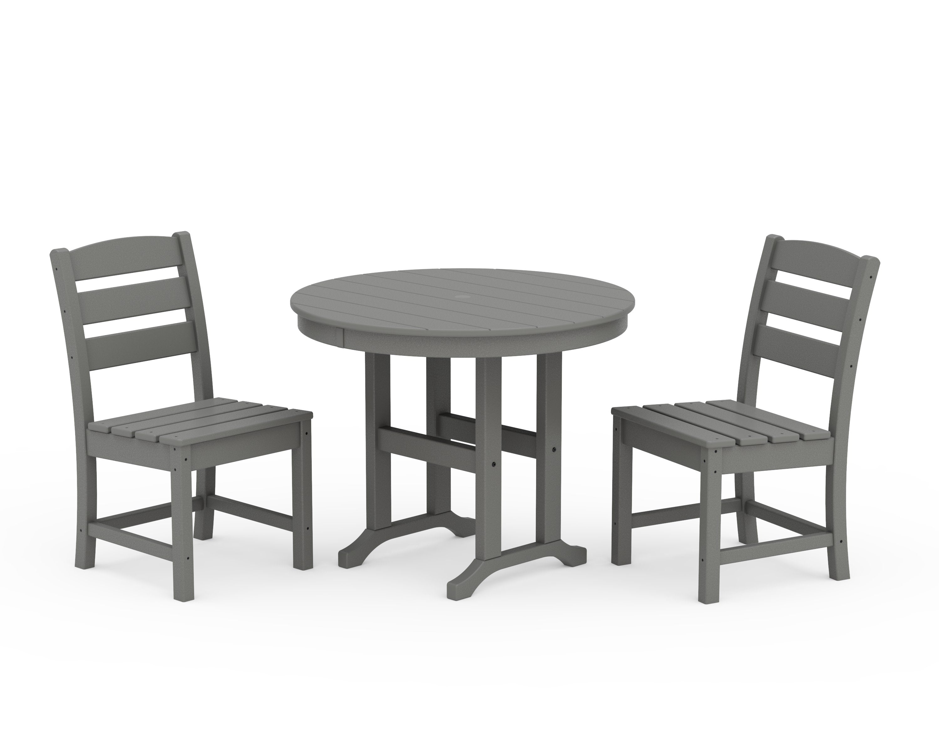 Lakeside Side Chair 3-Piece Round Dining Set
