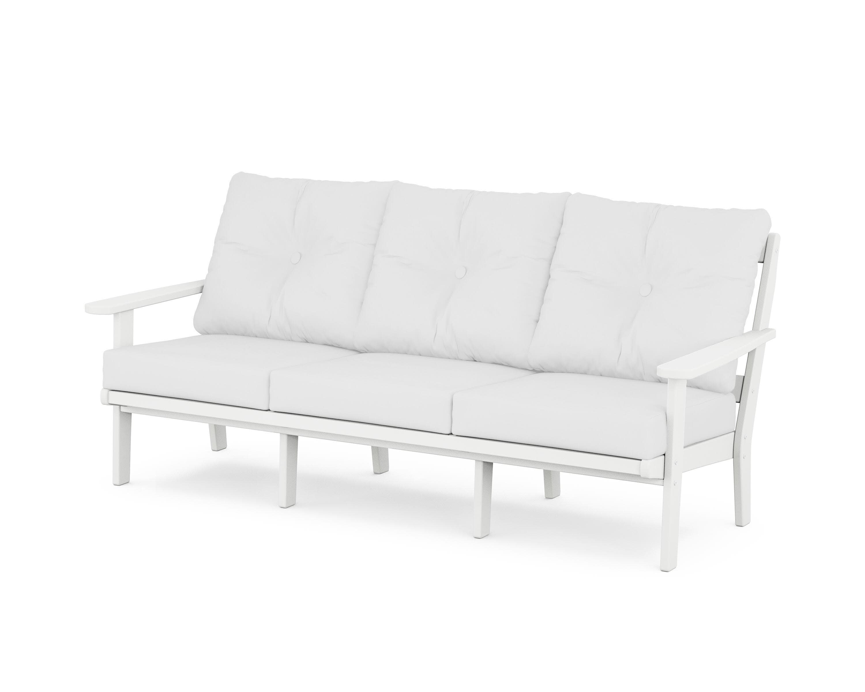Mission Deep Seating Sofa in White / Natural
