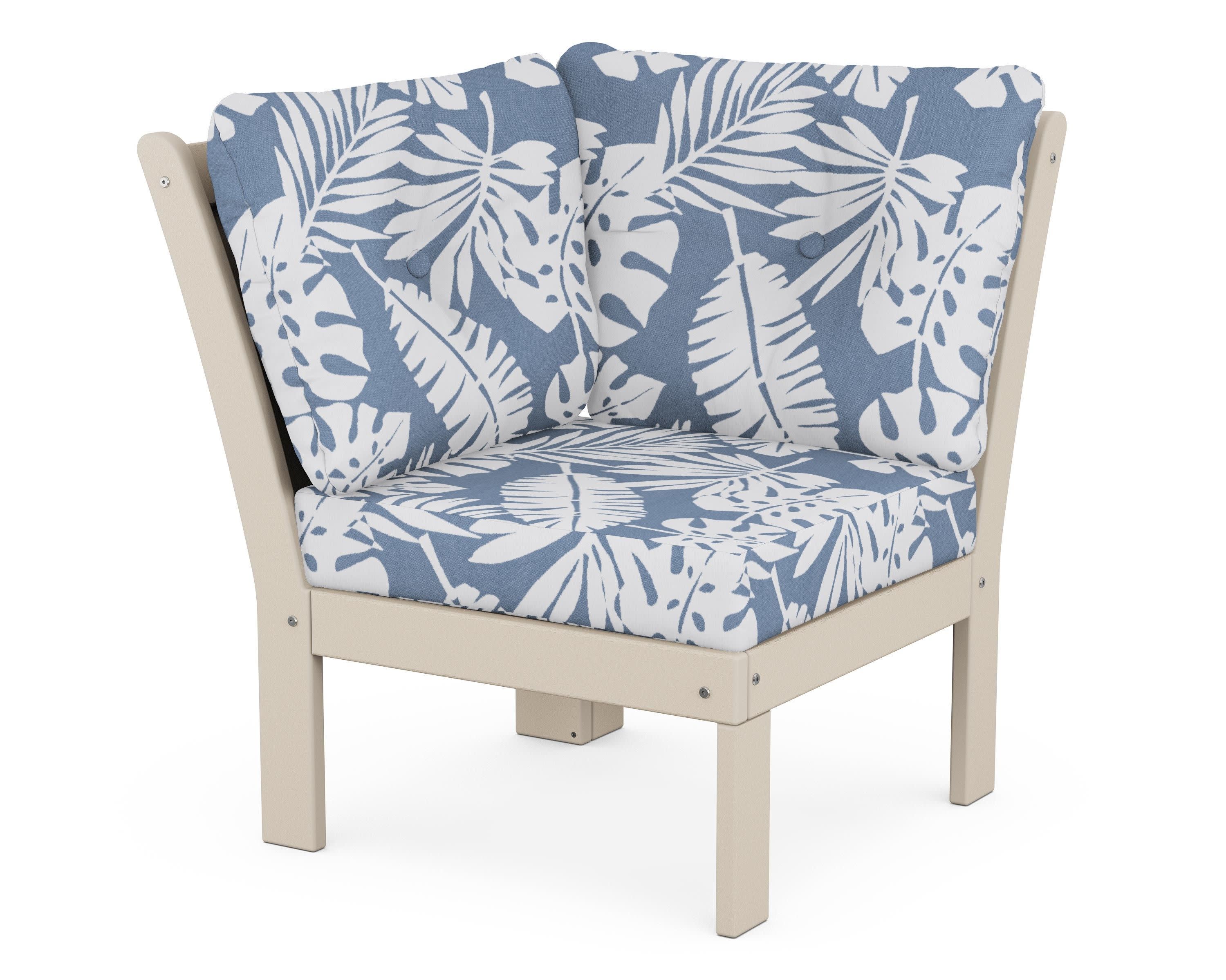Vineyard Modular Corner Chair in Sand / Leaf Sky Blue