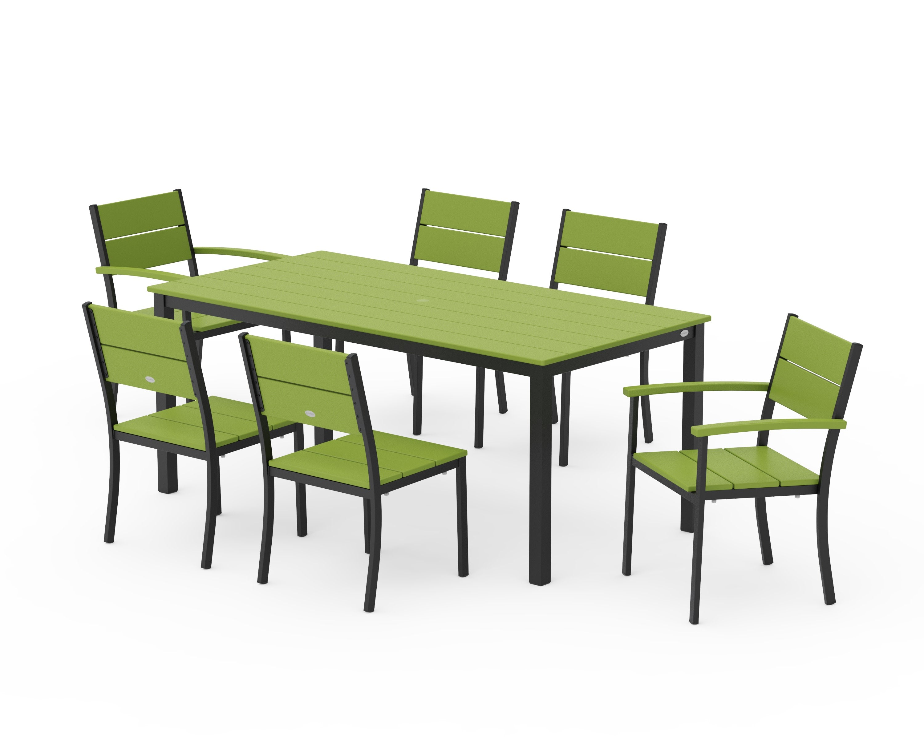 Main Street 7-Piece Dining Set in Black / Lime