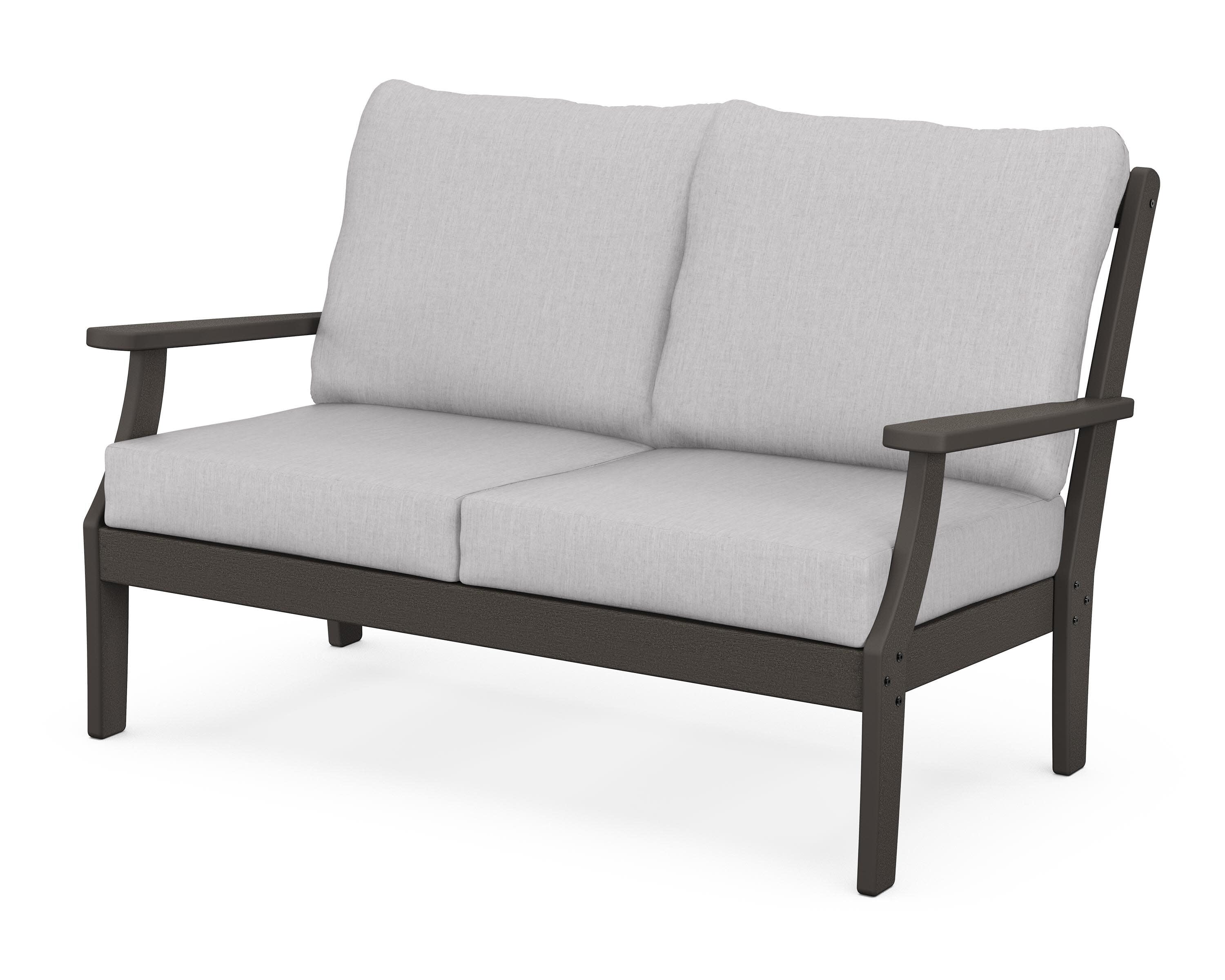 Braxton Deep Seating Loveseat in Vintage Coffee / Granite