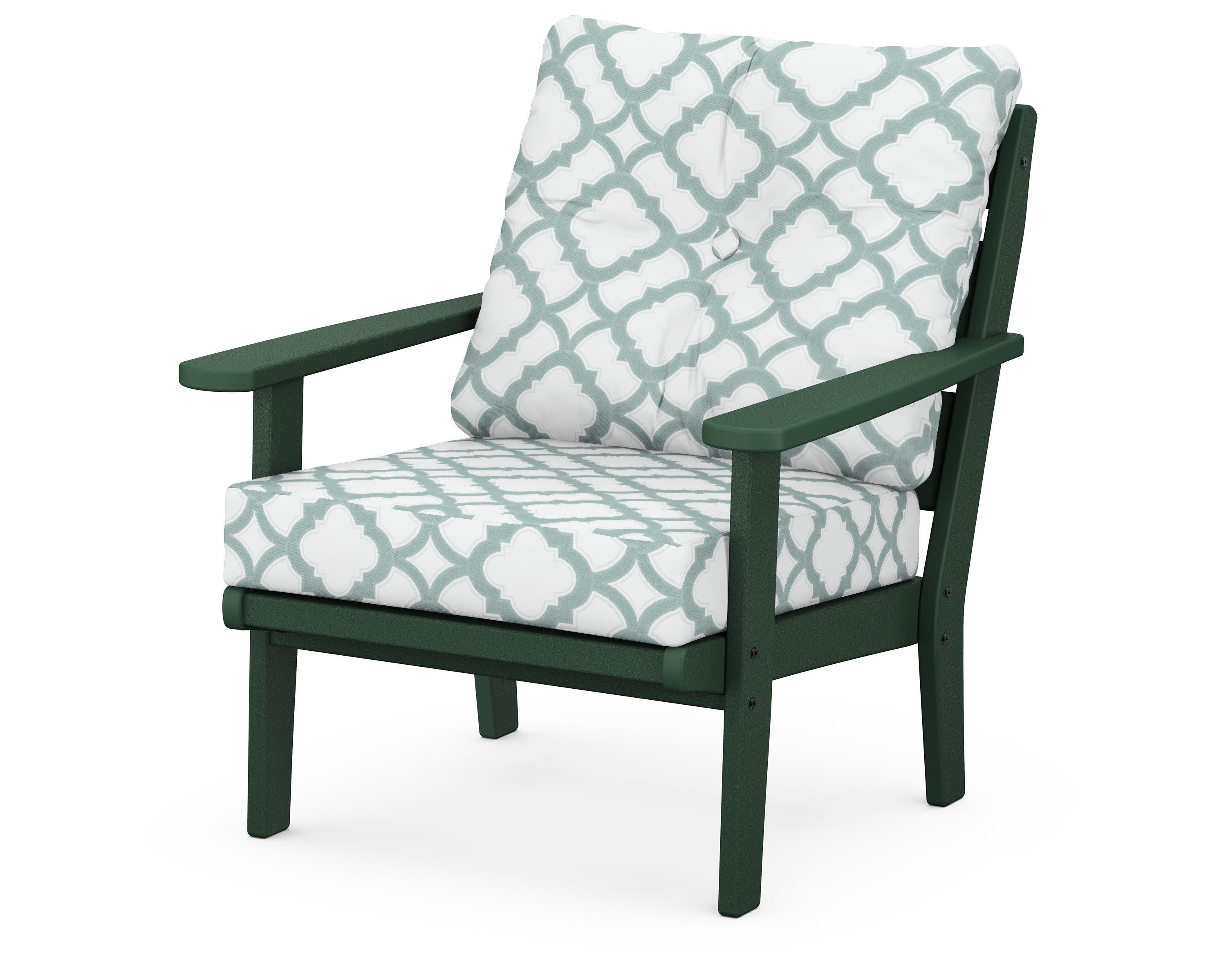 Lakeside Deep Seating Chair in Green / Trellis Glacier Spa