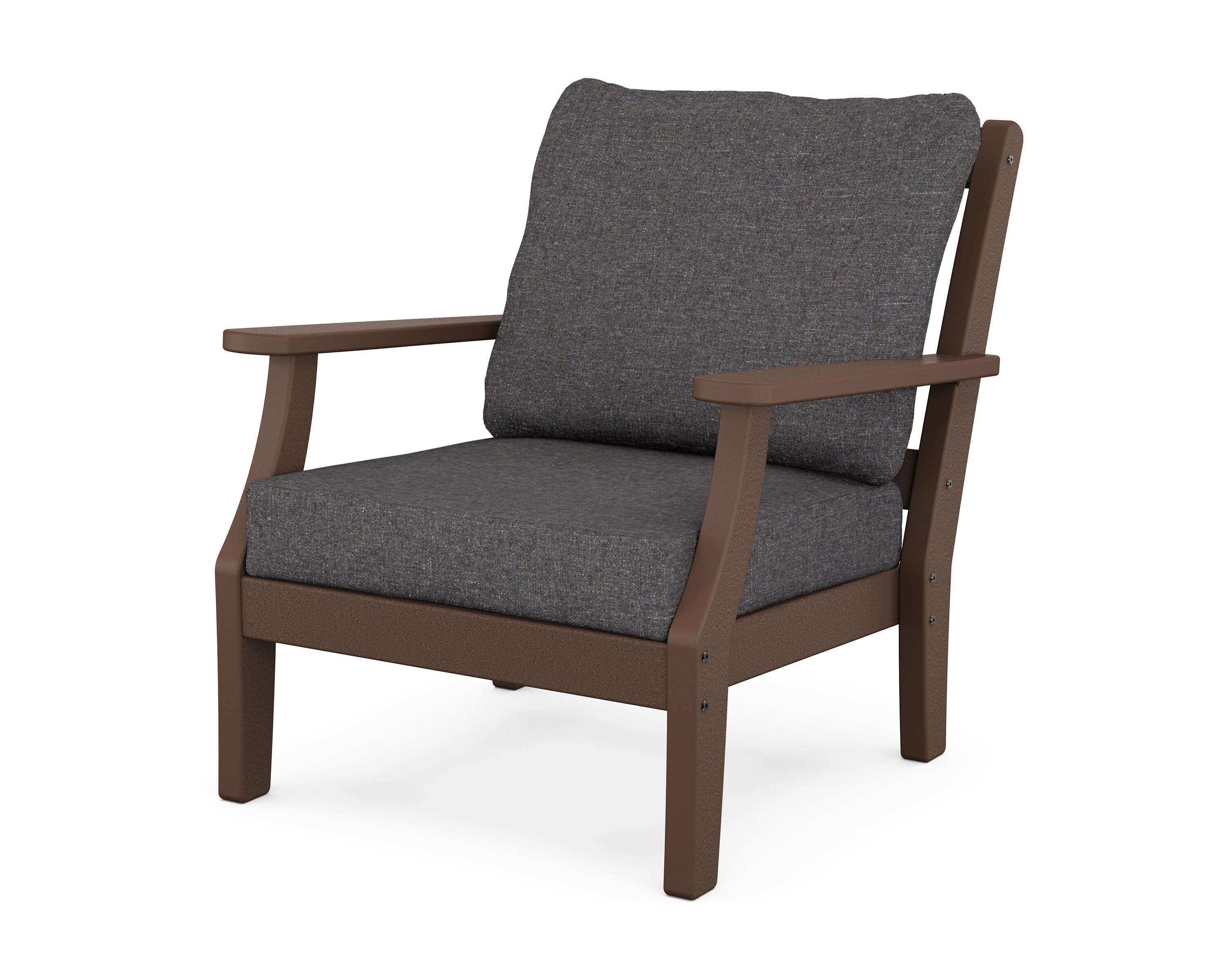Chinoiserie Deep Seating Chair in Mahogany / Ash Charcoal
