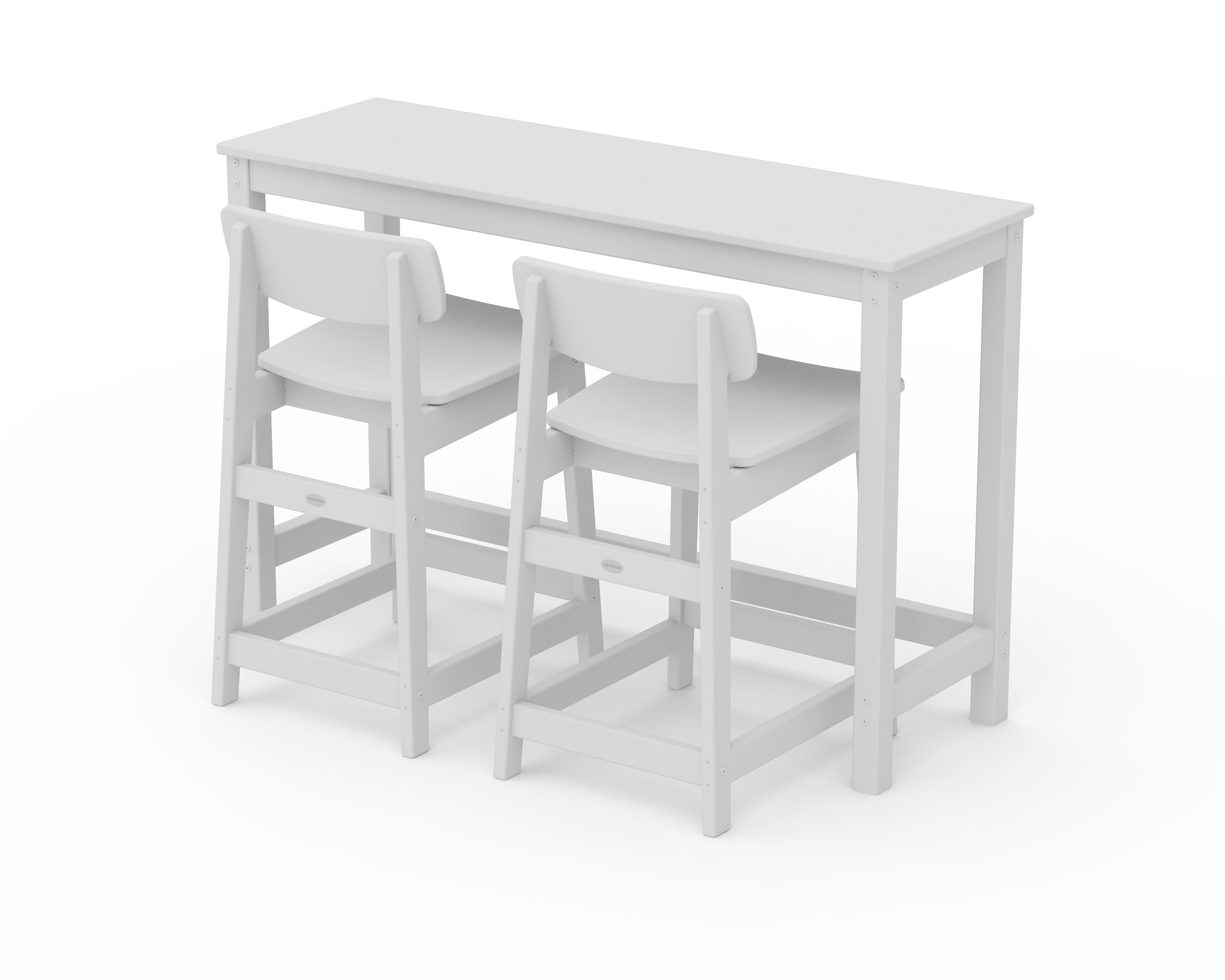 Modern Studio Urban Lowback Counter Chair 3-Piece Balcony Set in White