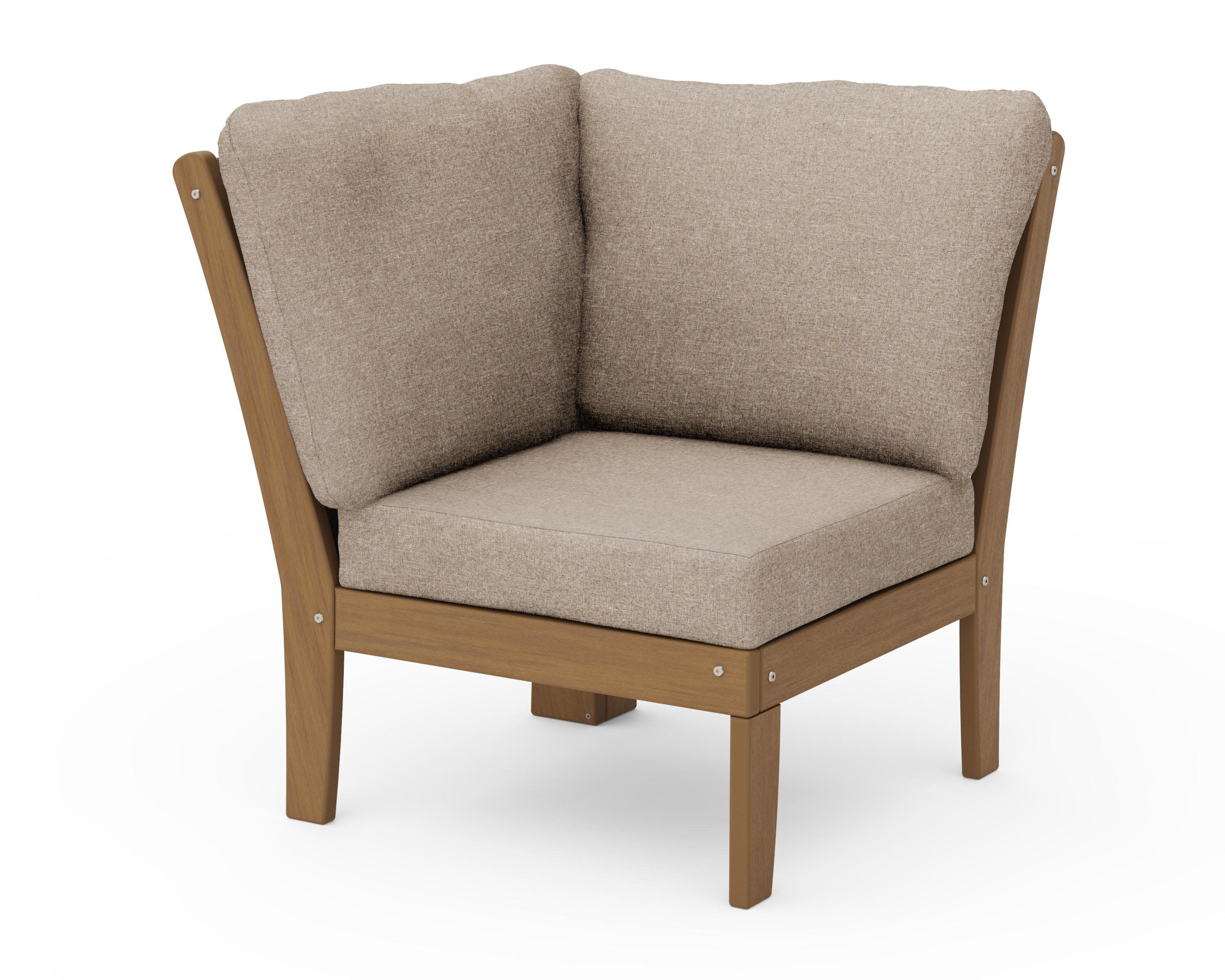 Braxton Modular Corner Chair in Natural / Spiced Burlap