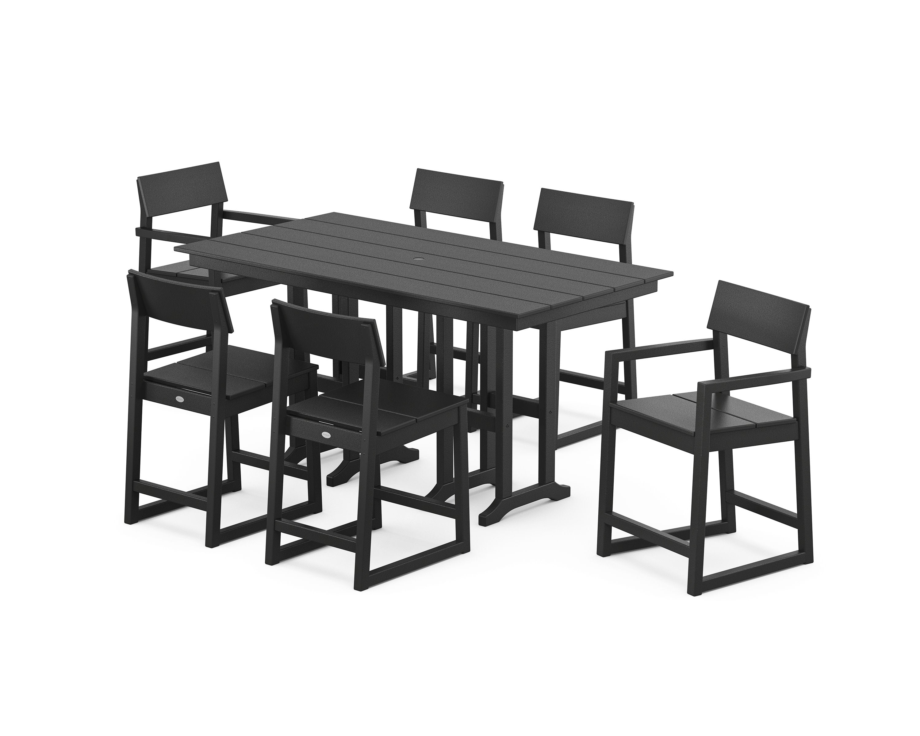 EDGE 7-Piece Farmhouse Counter Set in Black