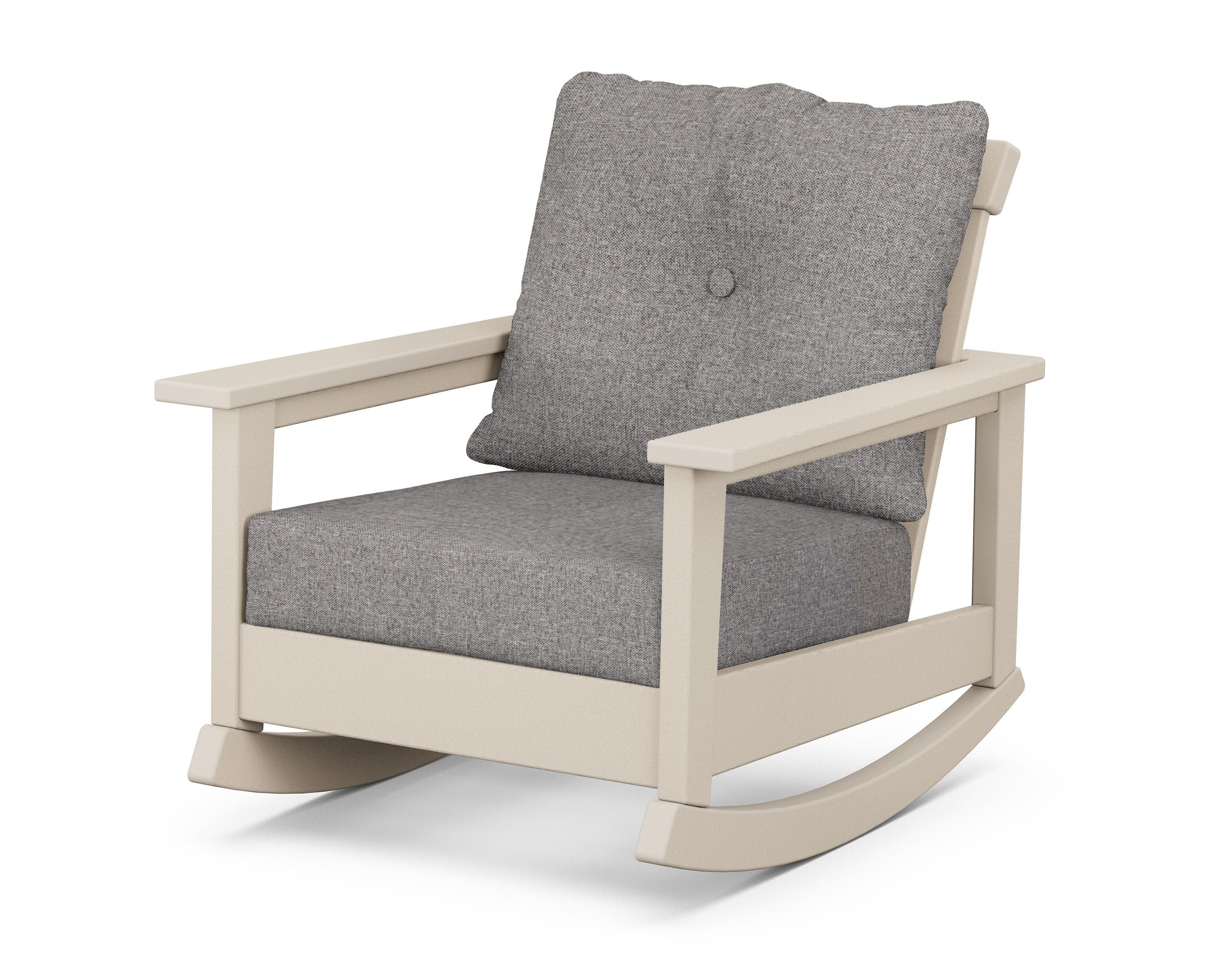 Prescott Deep Seating Rocking Chair in Sand / Grey Mist