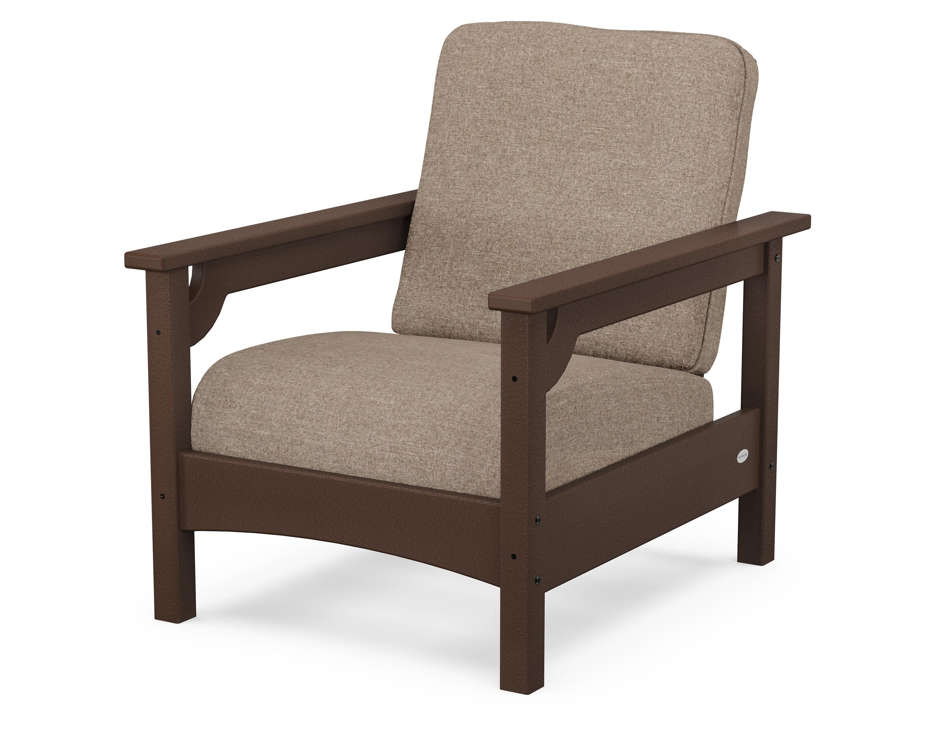 Club Chair in Mahogany / Spiced Burlap