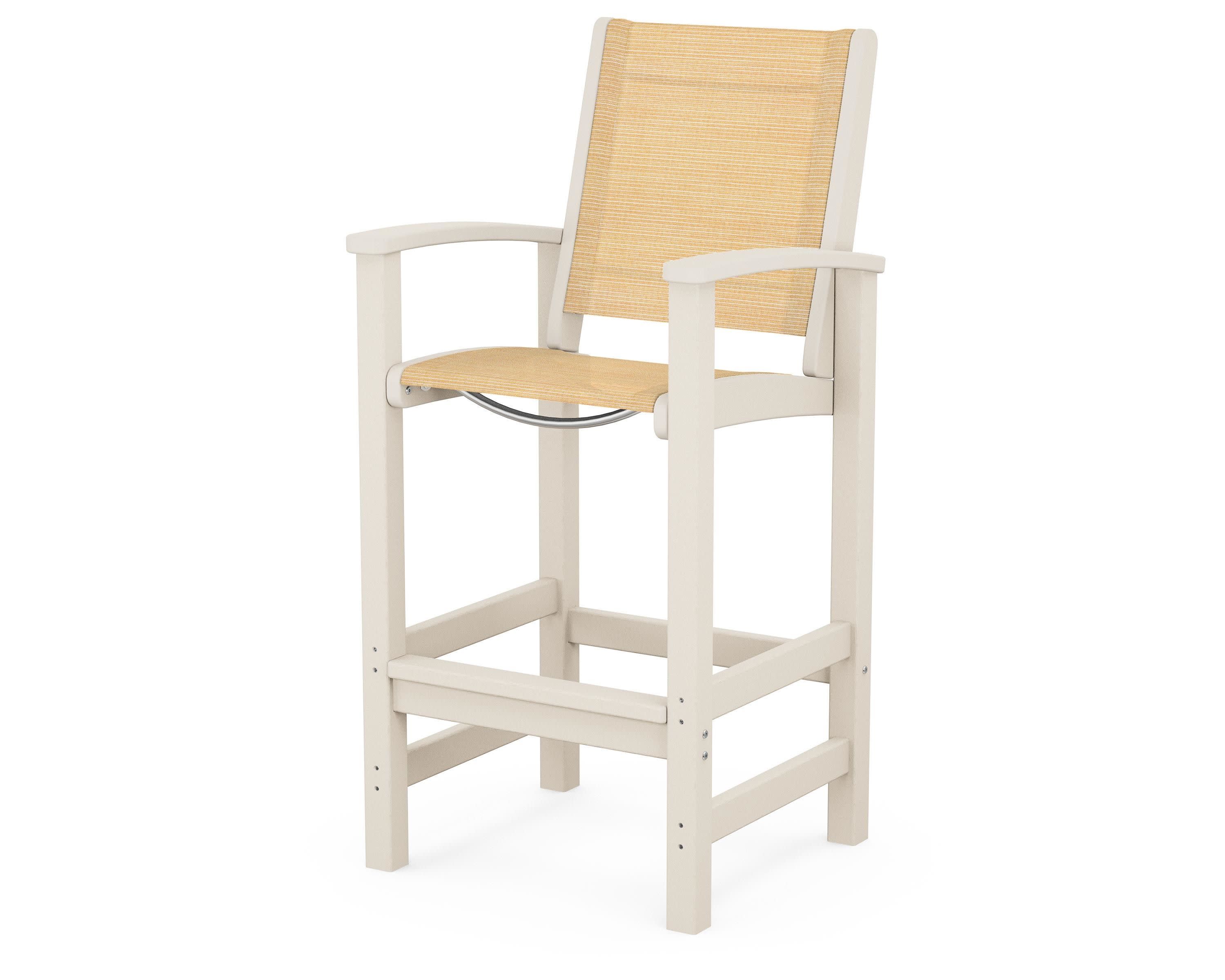 Coastal Bar Chair in Sand / Dupioni Apricot Sling