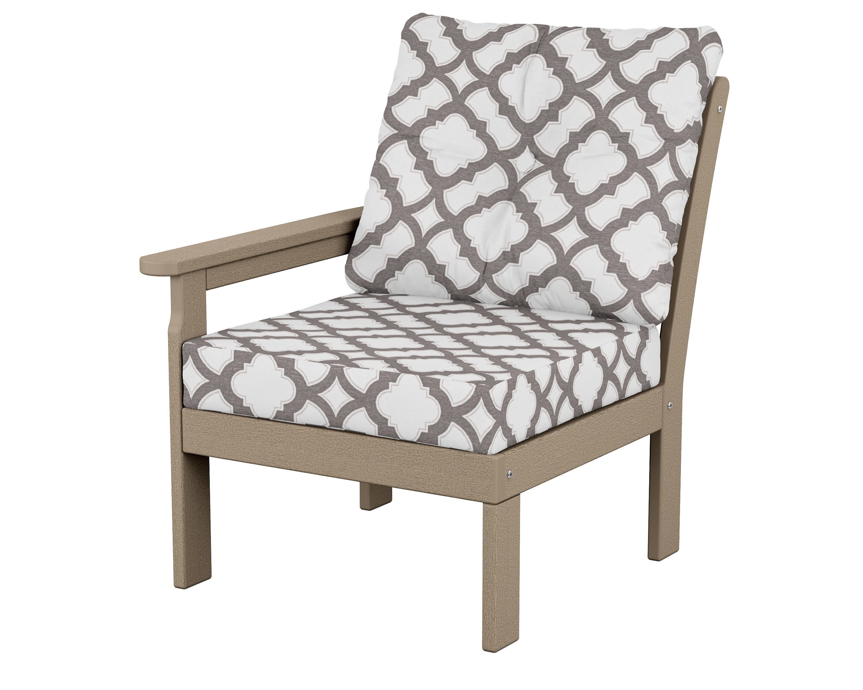 Vineyard Modular Left Arm Chair in Vintage Sahara / Trellis Grey Mist