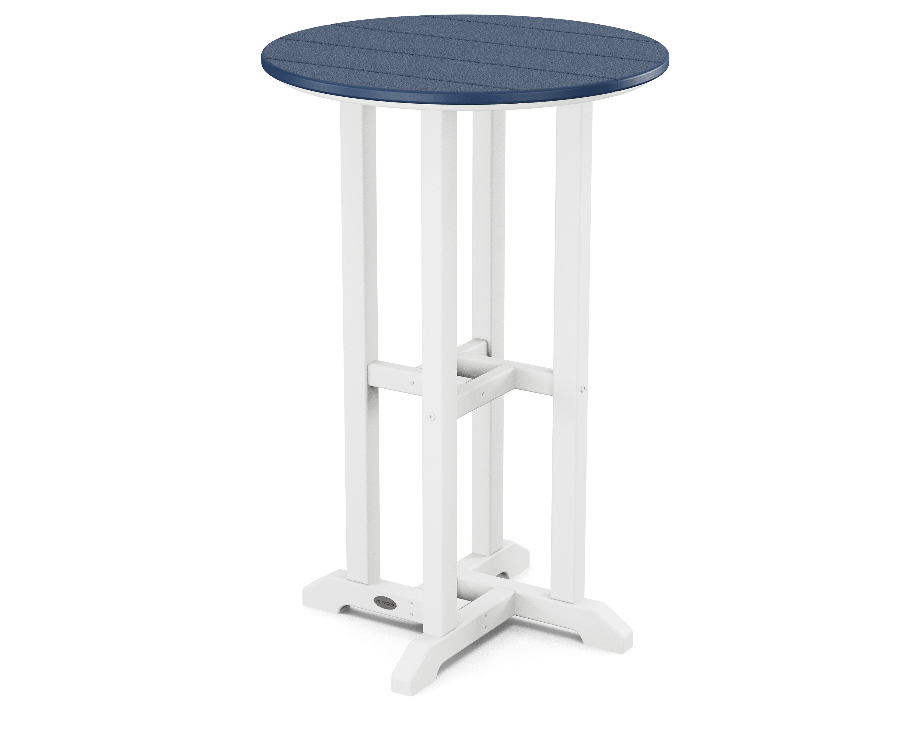 Contempo 24" Round Counter Table in White / Navy