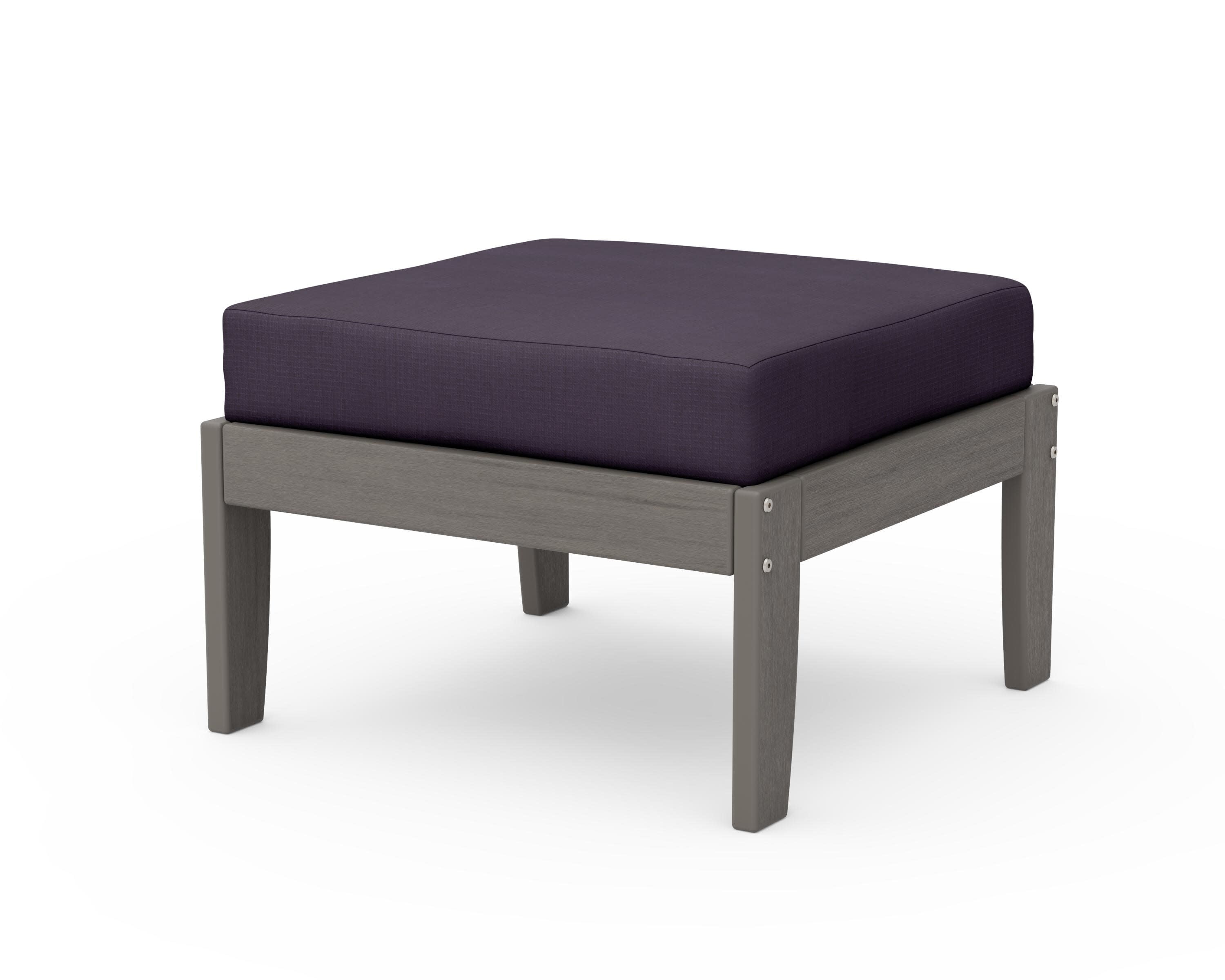 Modular Ottoman - Classic in Driftwood / Navy Linen