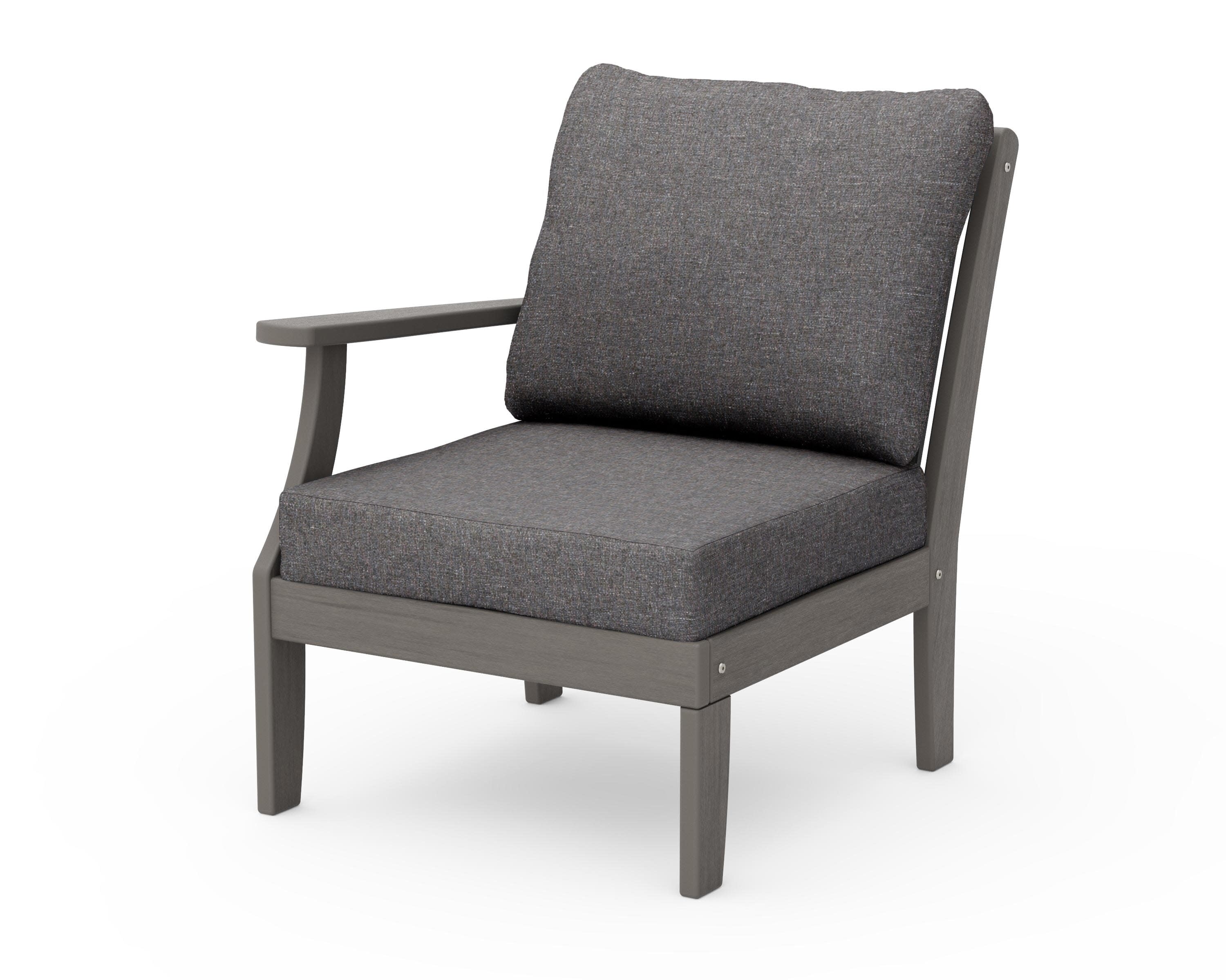 Braxton Modular Left Arm Chair in Driftwood / Ash Charcoal
