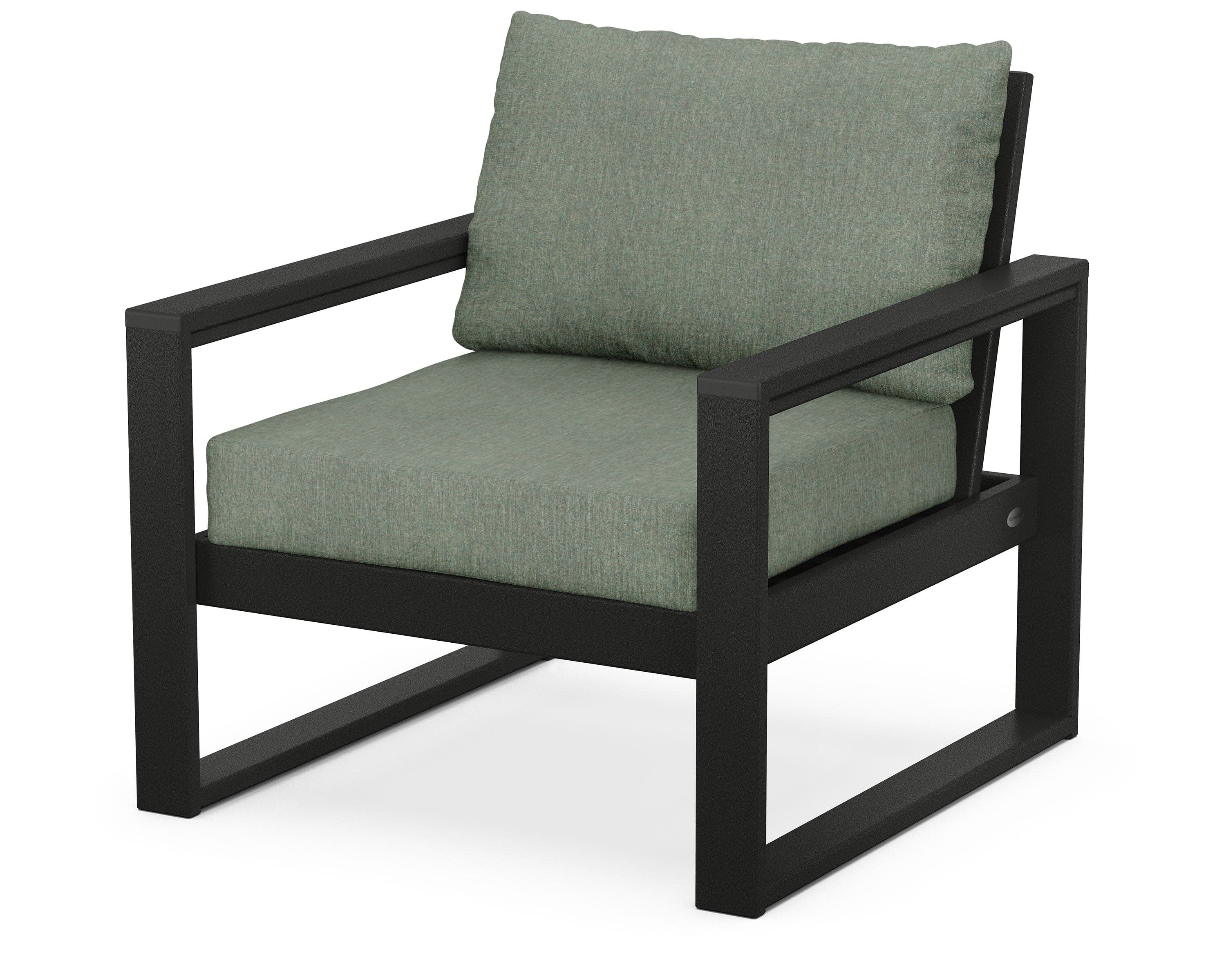 EDGE Club Chair in Black / Cast Sage
