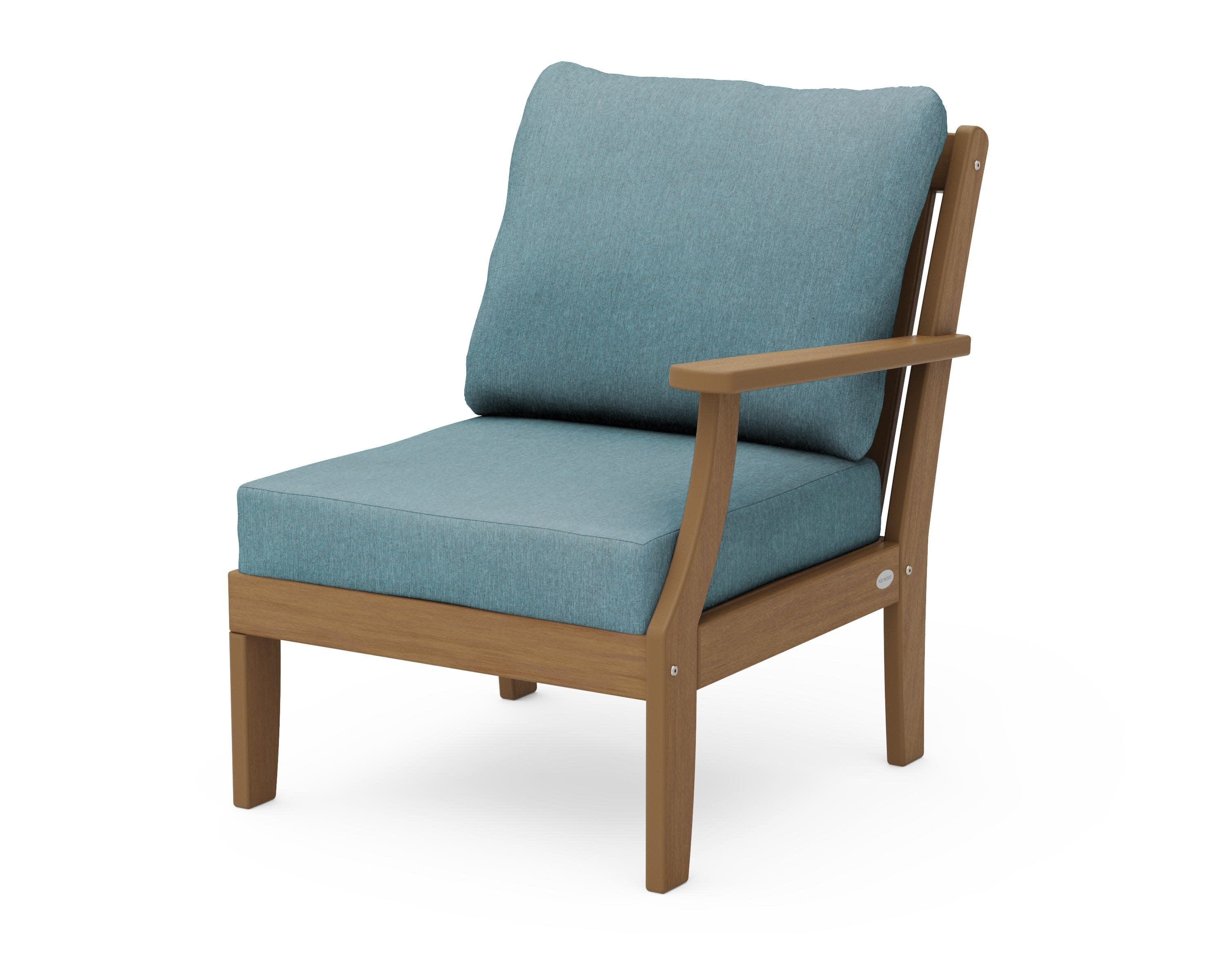 Braxton Modular Right Arm Chair in Natural / Ocean Teal