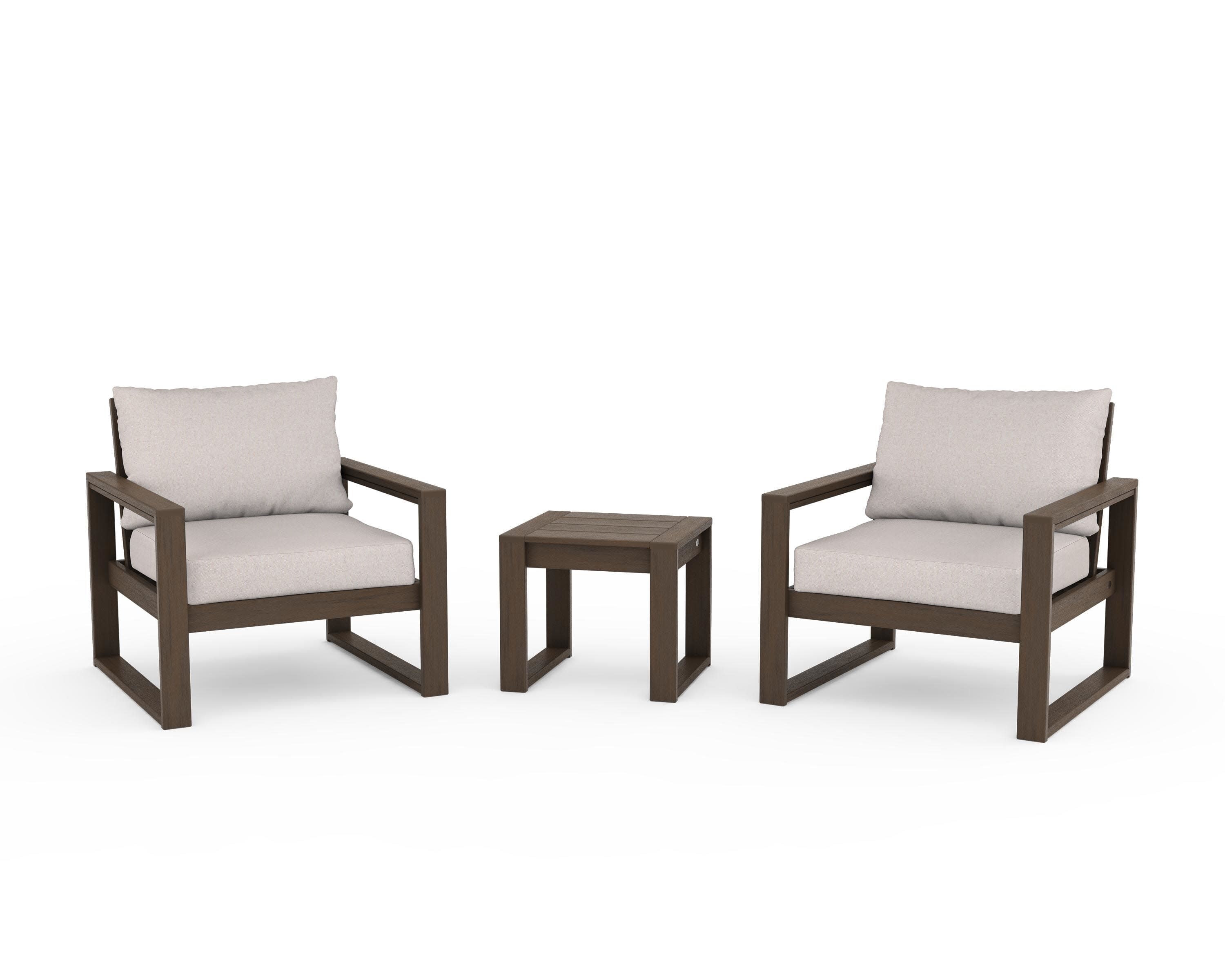 EDGE Sectional 3-Piece Deep Seating Set in Kona / Dune Burlap
