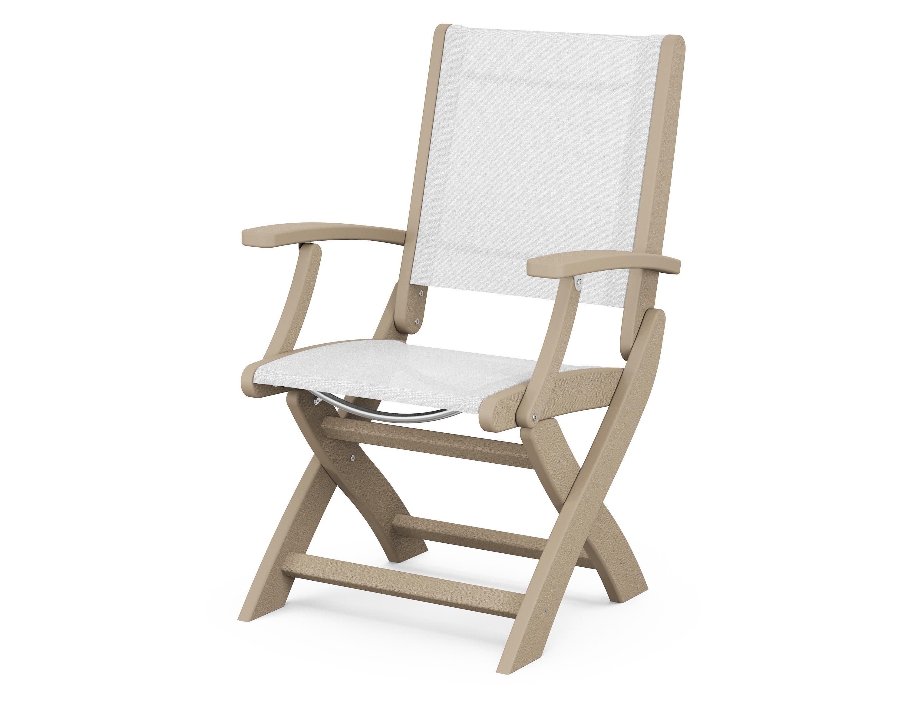 Coastal Folding Chair in Vintage Sahara / White Sling
