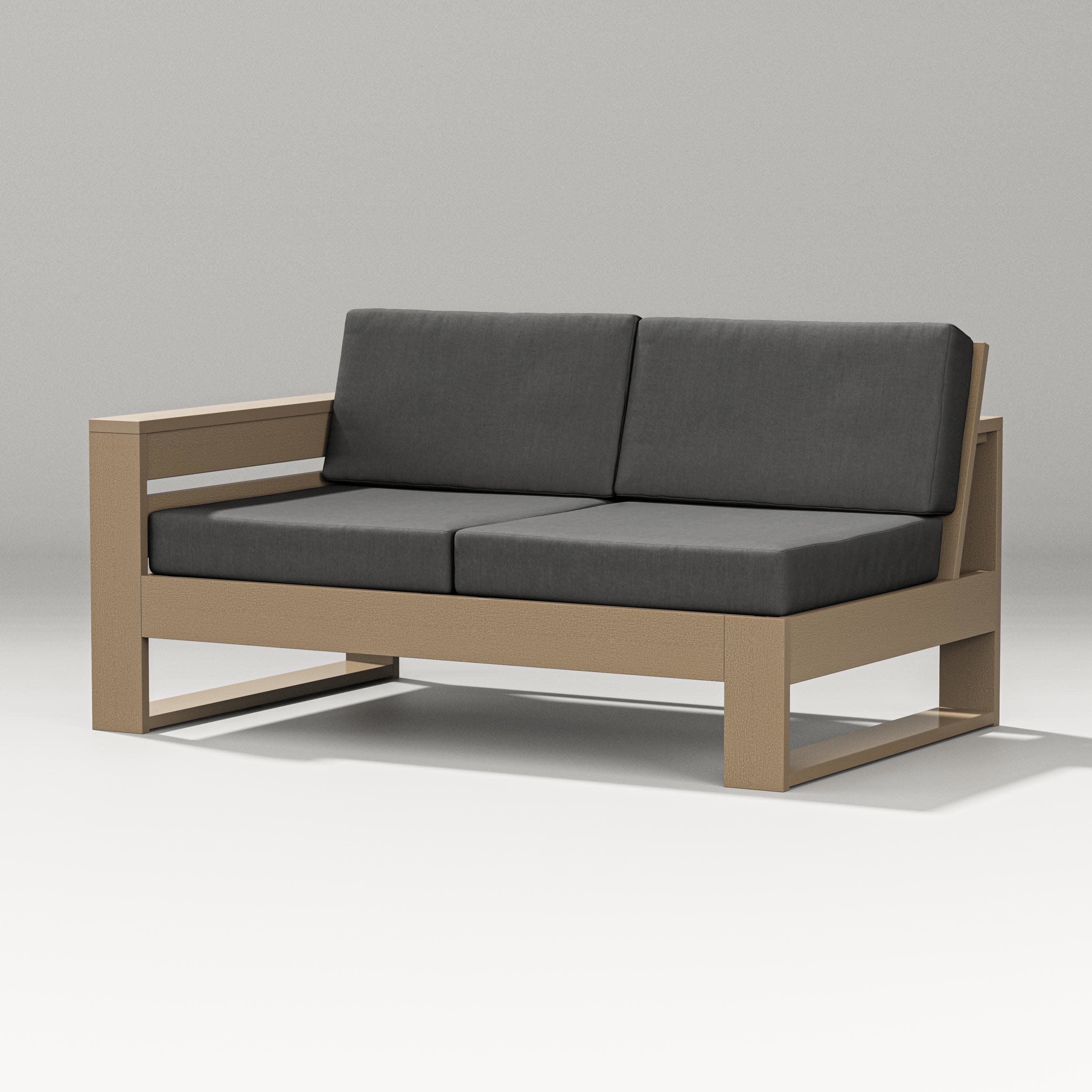 Latitude Modular Left Arm Loveseat in Vintage Sahara / Spectrum Carbon