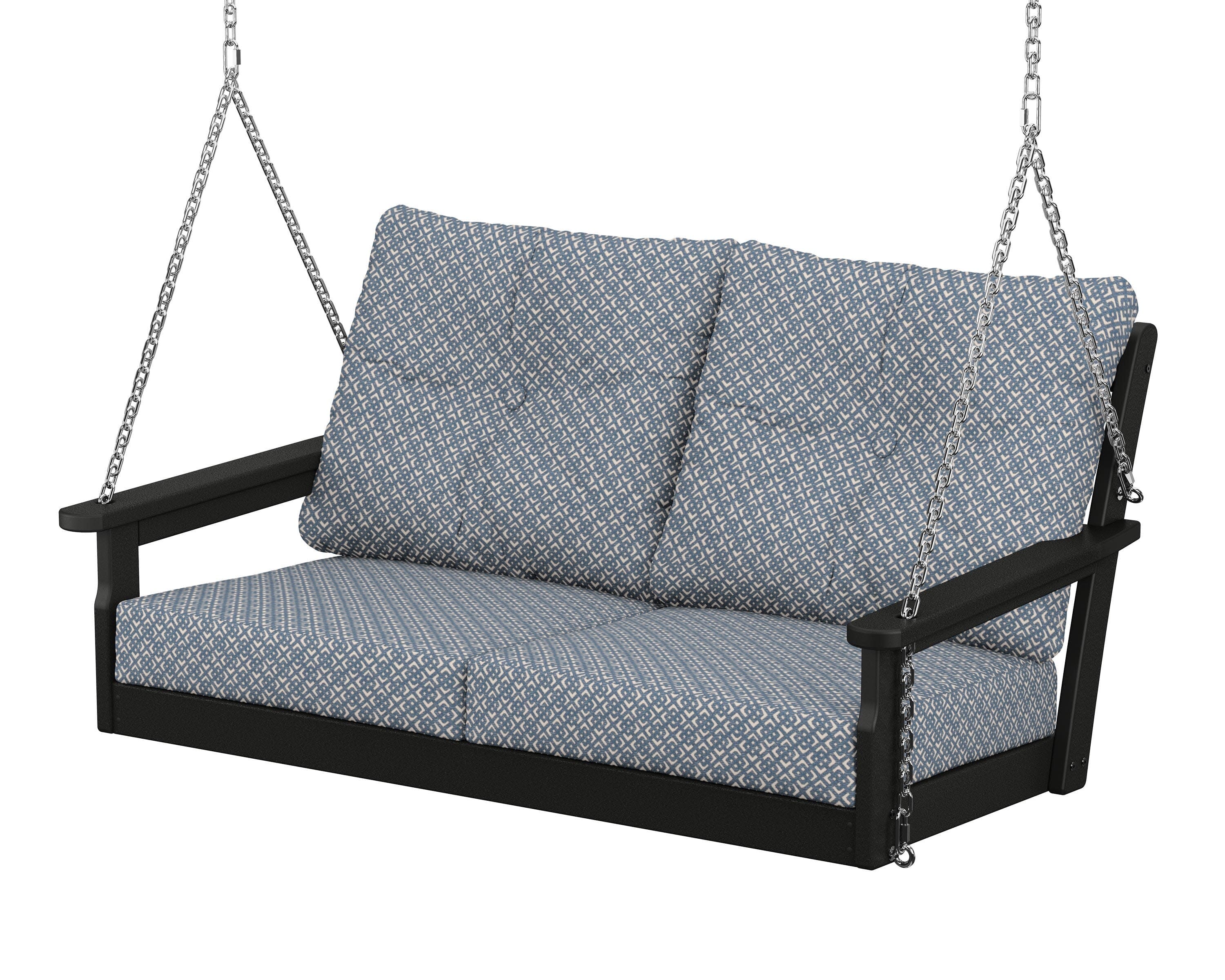 Vineyard Deep Seating Swing in Black / Hopscotch