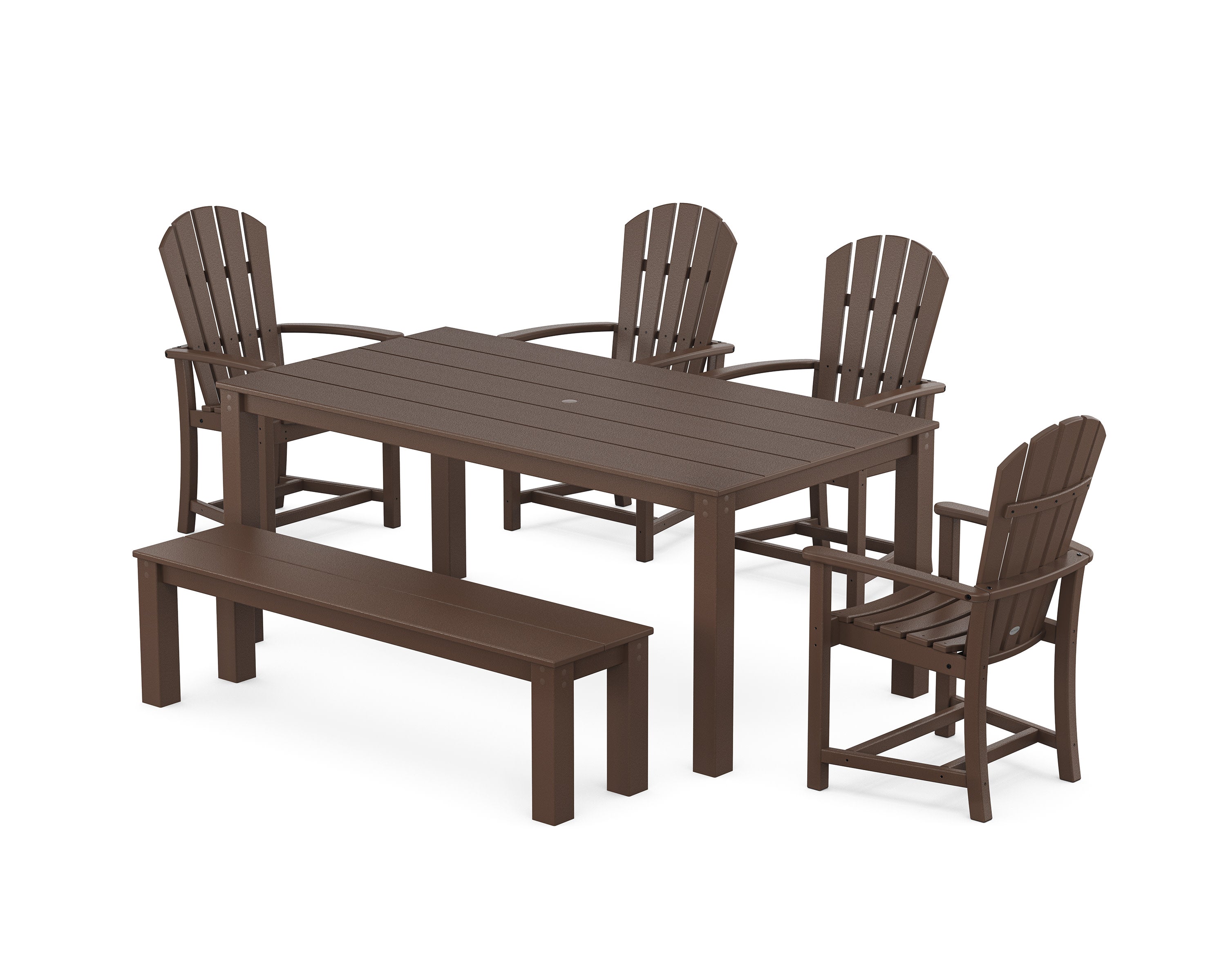 Palm Coast 6-Piece Parsons Dining Set with Bench in Mahogany