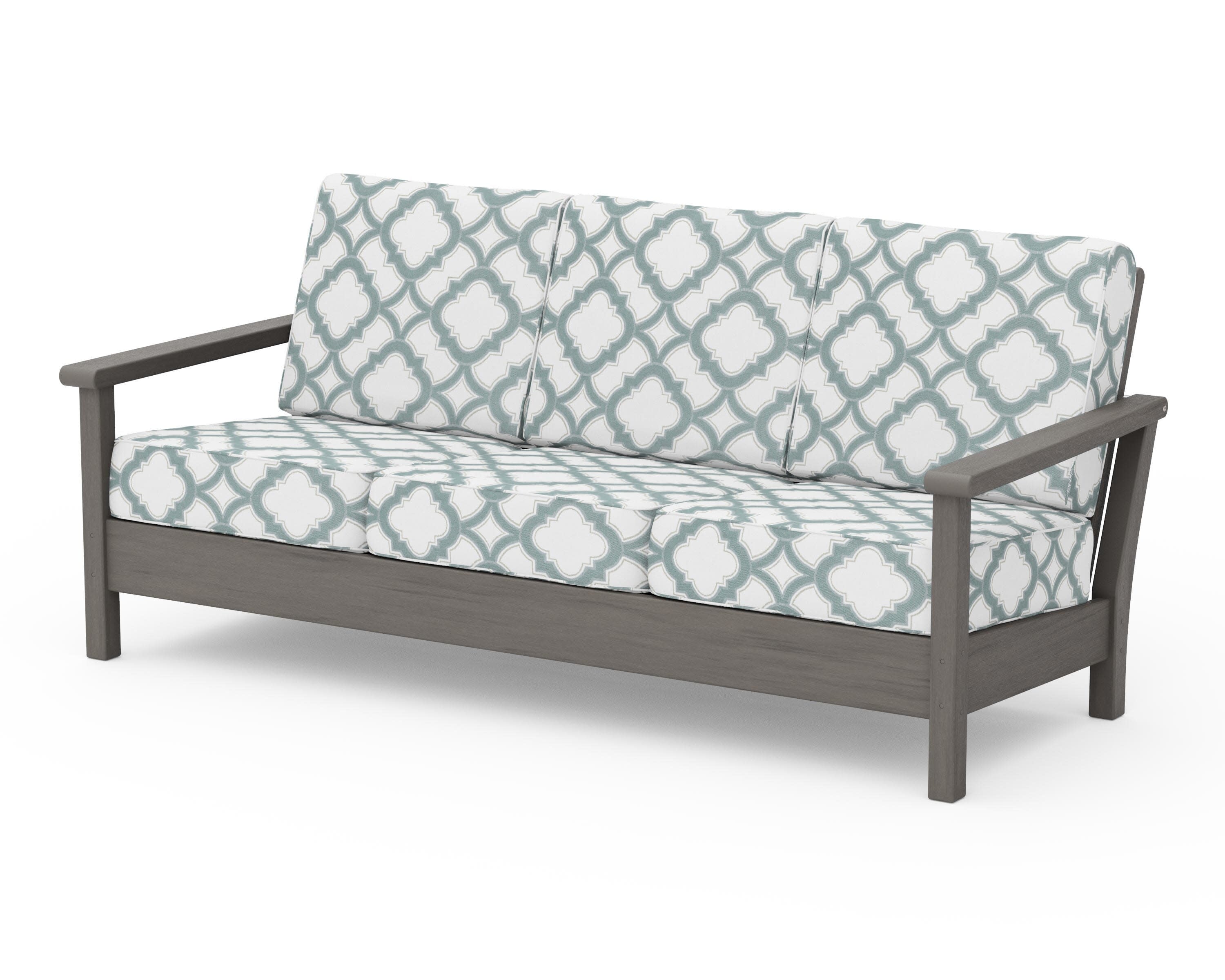 Harbour Deep Seating Sofa in Driftwood / Trellis Glacier Spa