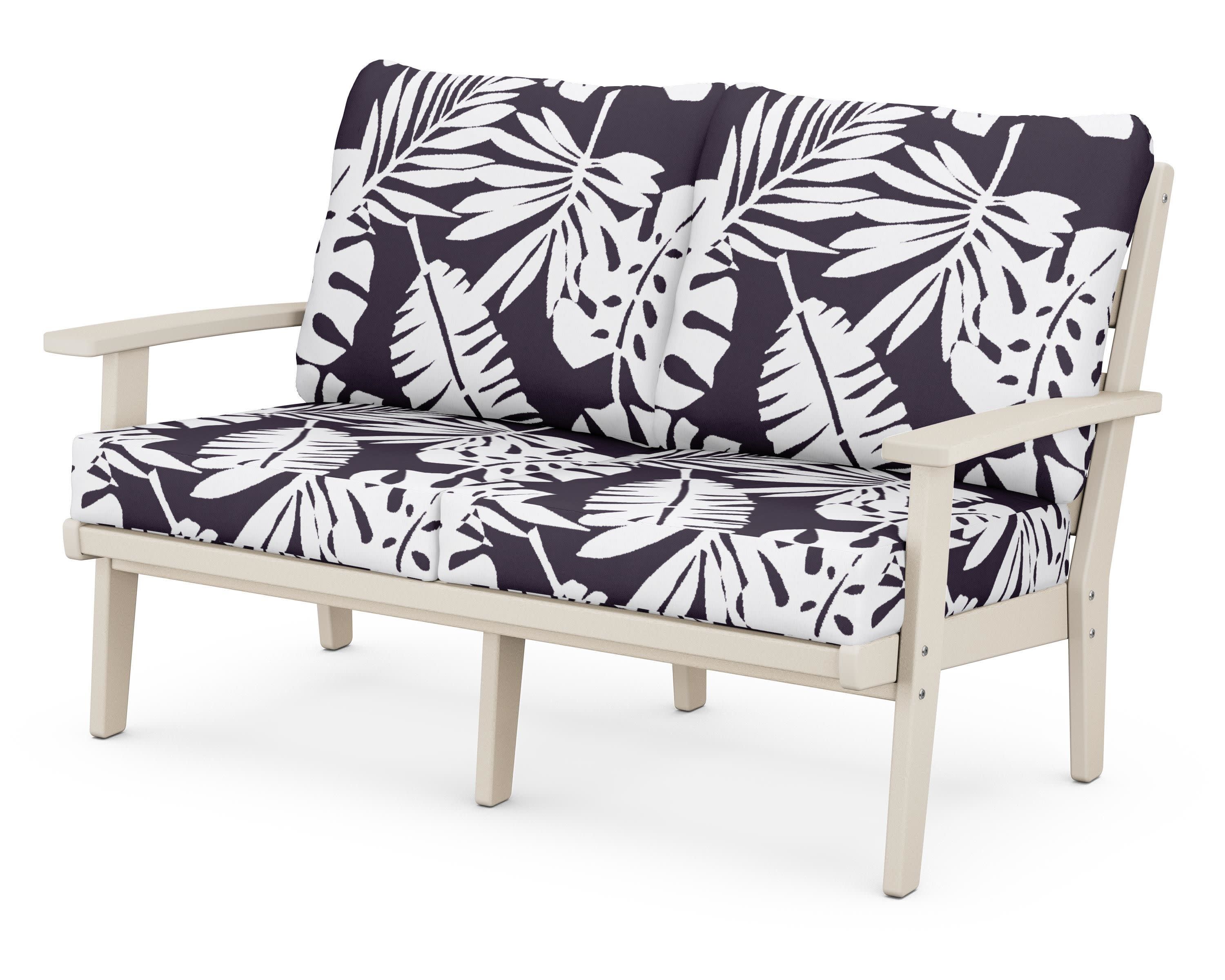 Grant Park Deep Seating Loveseat in Sand / Leaf Navy