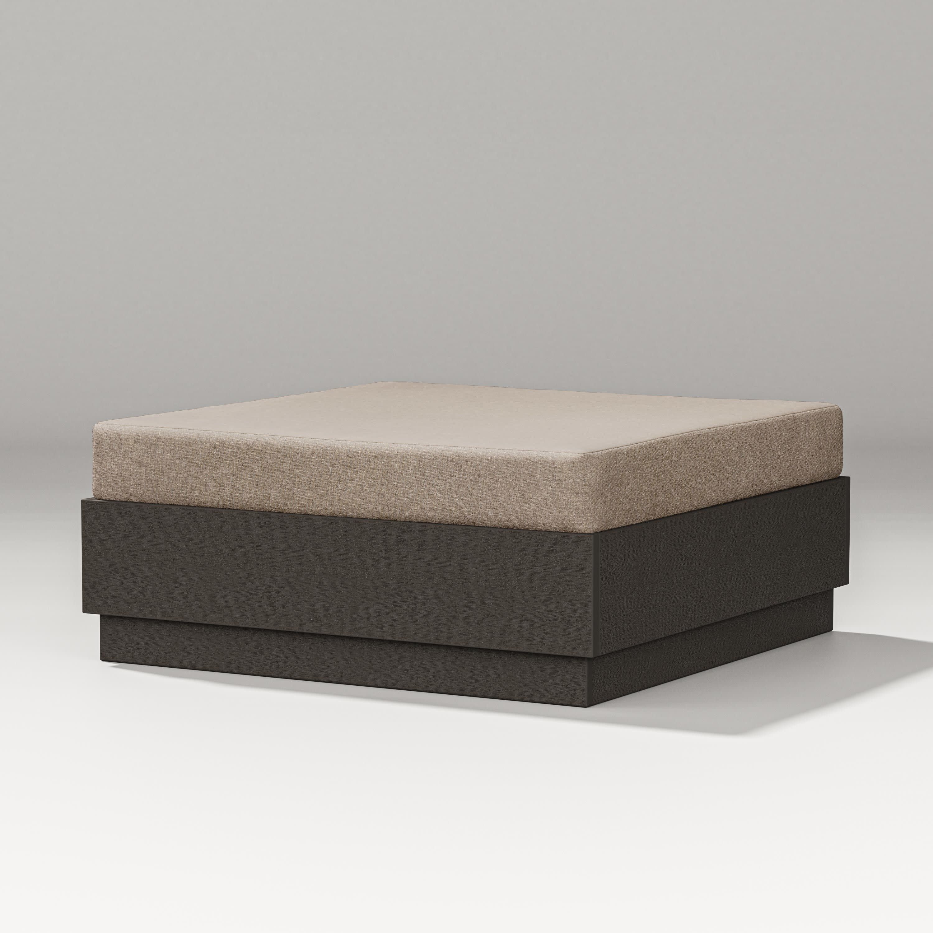 Elevate Lounge Ottoman in Vintage Coffee / Spiced Burlap