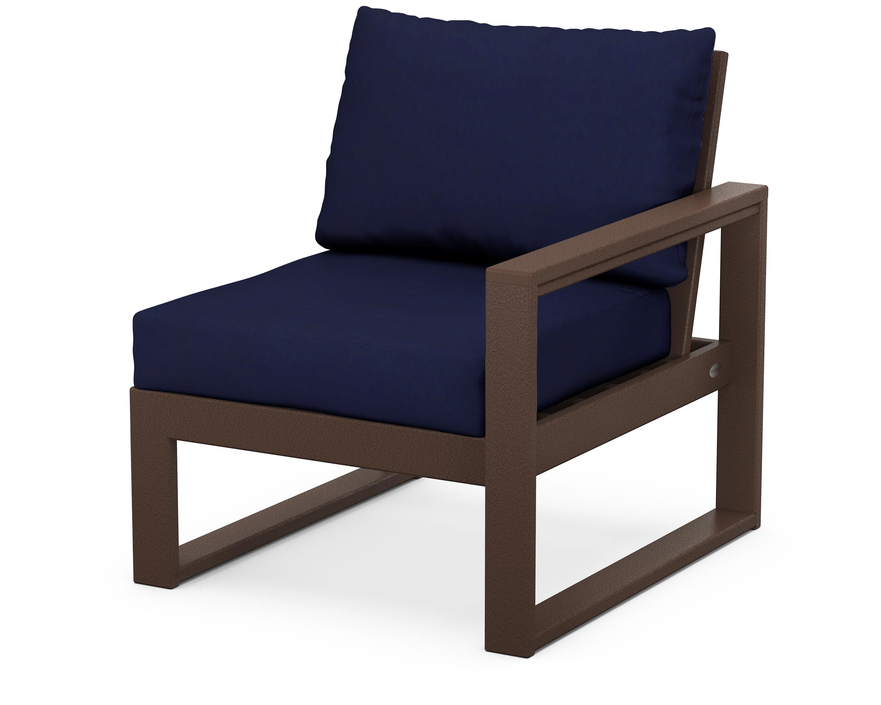 EDGE Modular Right Arm Chair in Mahogany / Navy