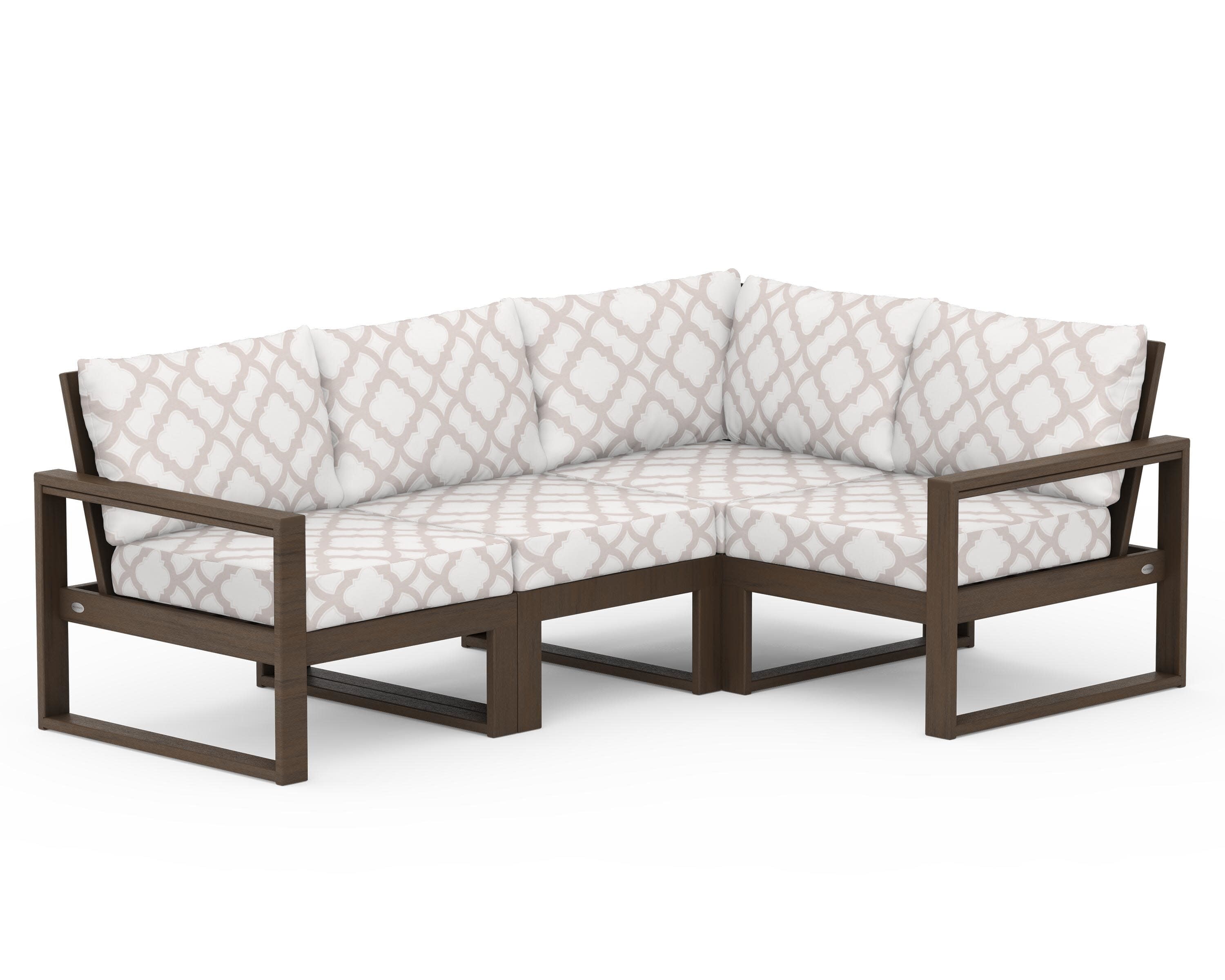 EDGE 4-Piece Modular Deep Seating Set in Kona / Trellis Dune Burlap