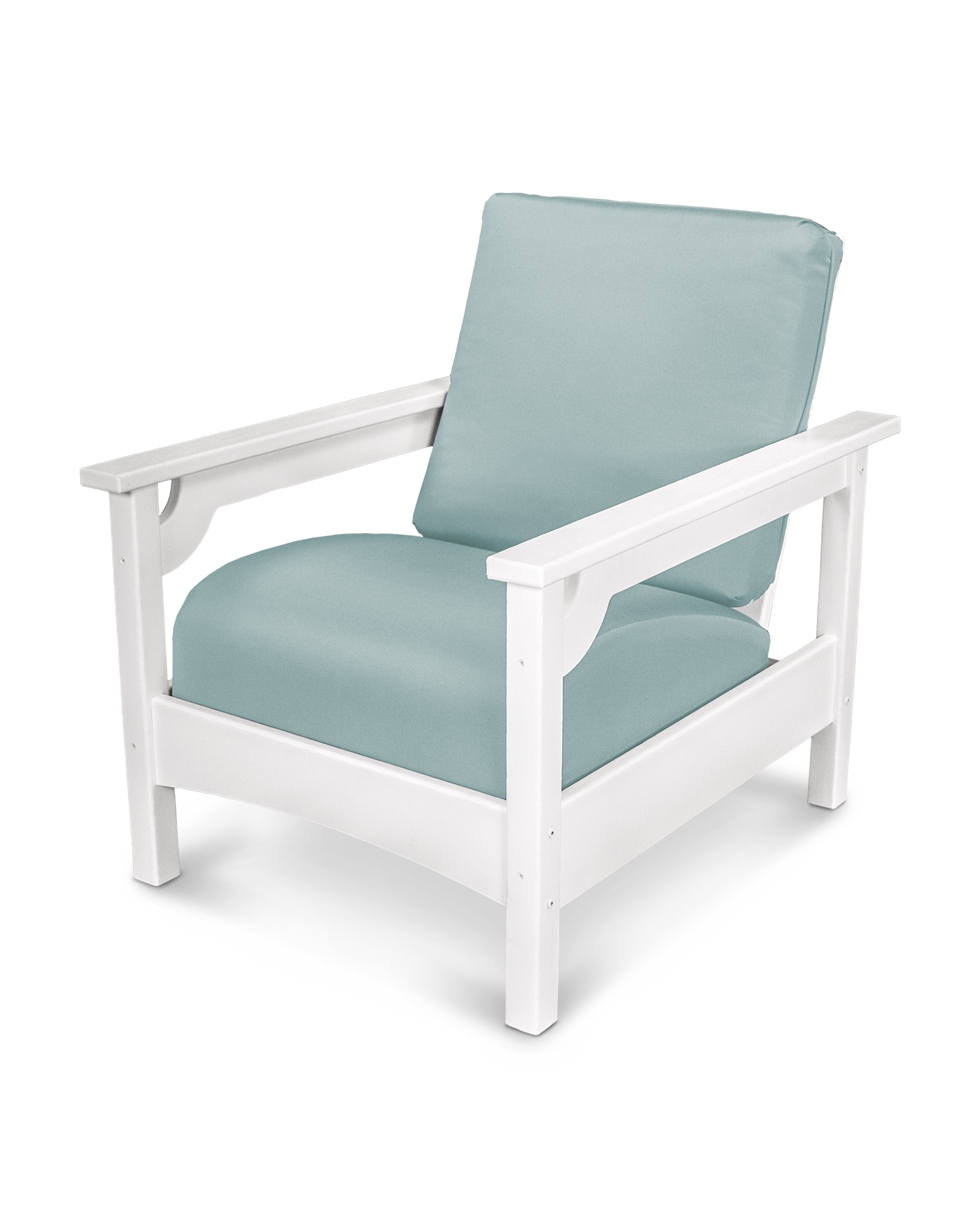 Club Chair in White / Spa