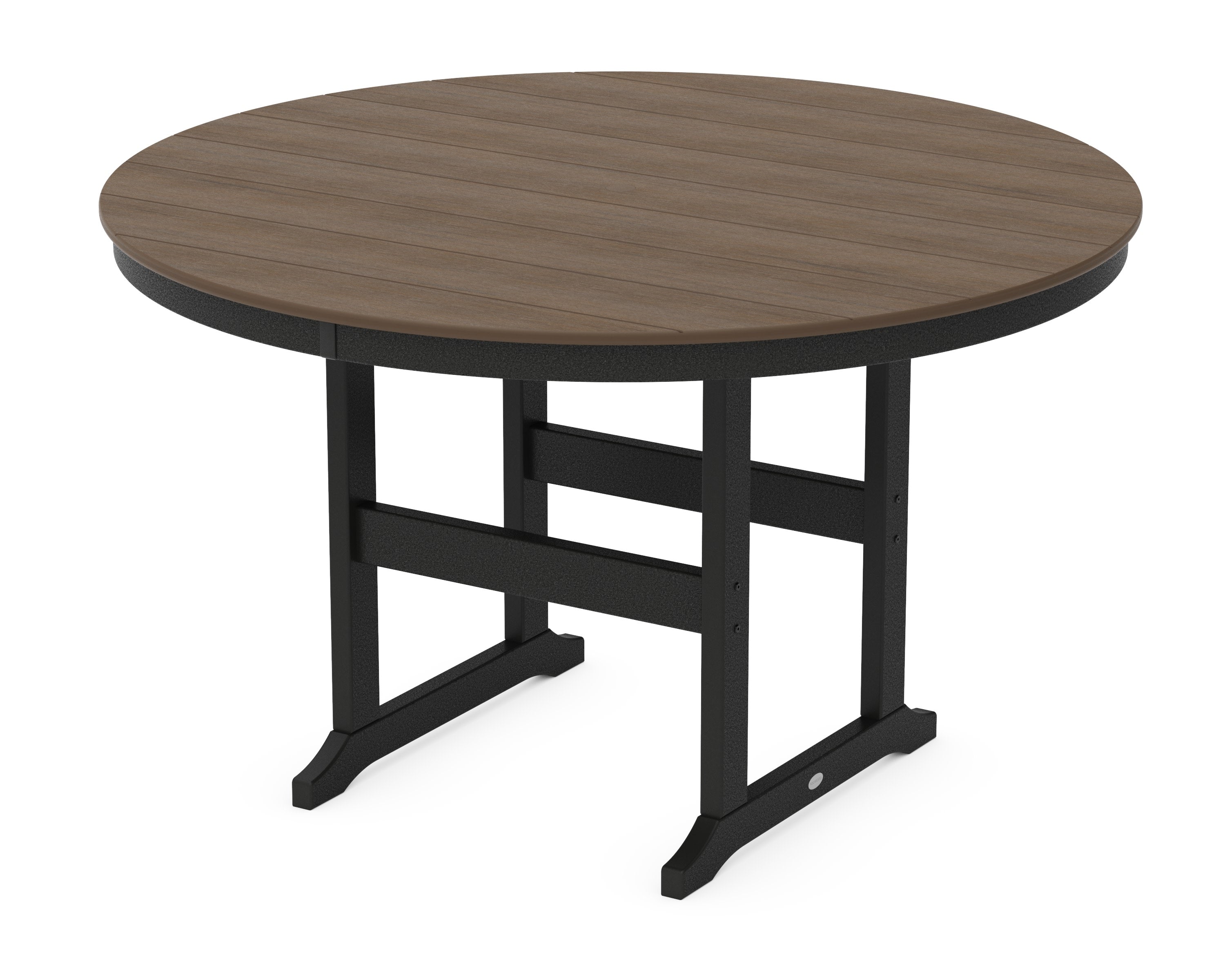 60" Round Farmhouse Counter Table in Black / Kona