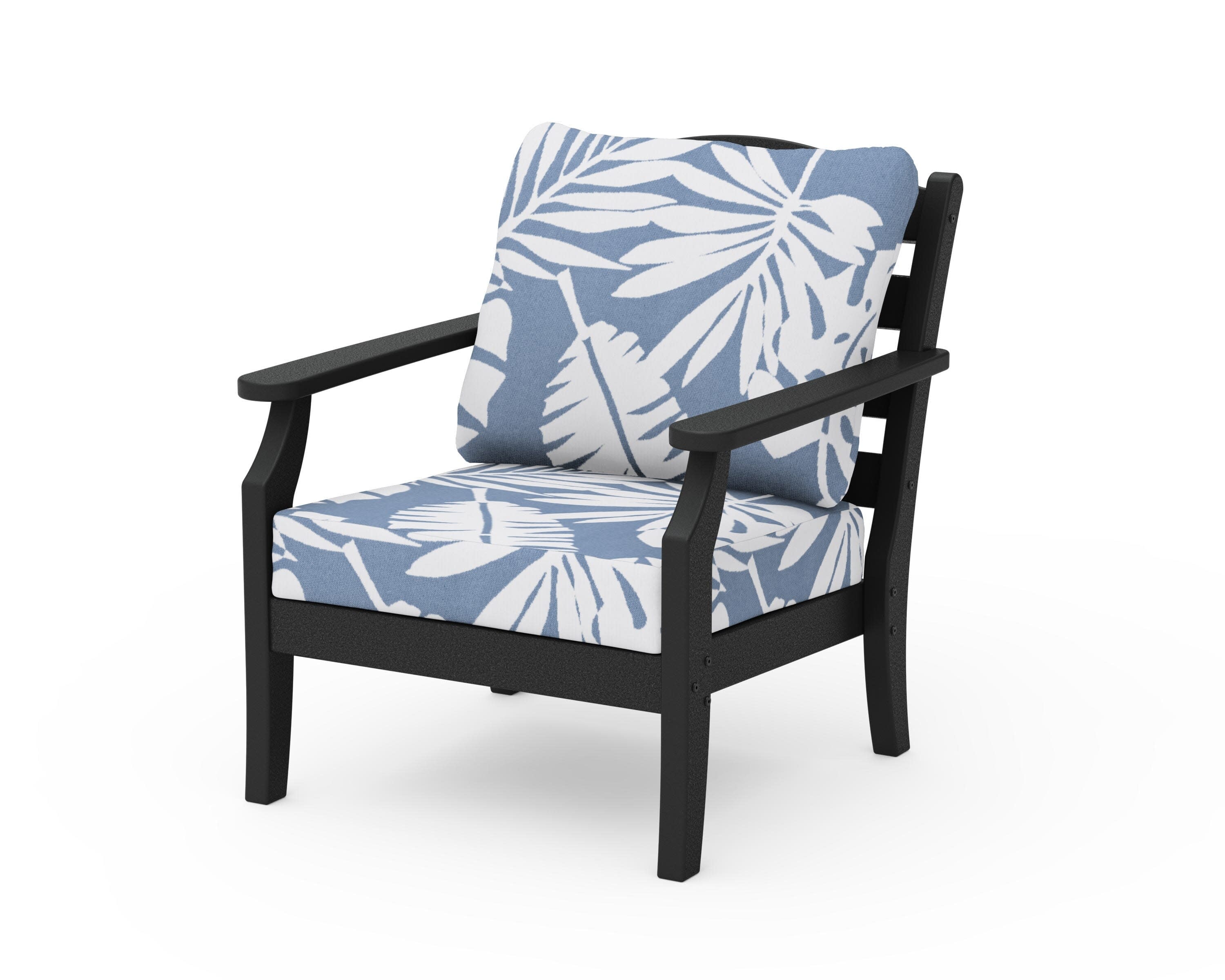Savannah Deep Seating Chair in Black / Leaf Sky Blue