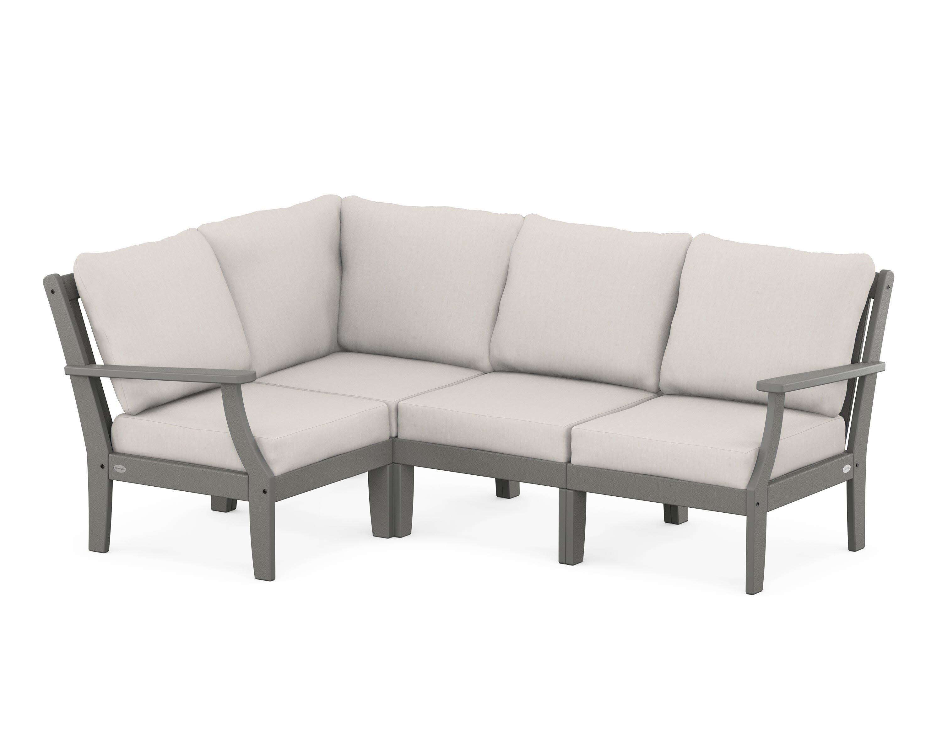 Braxton Modular 4-Piece Deep Seating Set in Slate Grey / Cast Ash