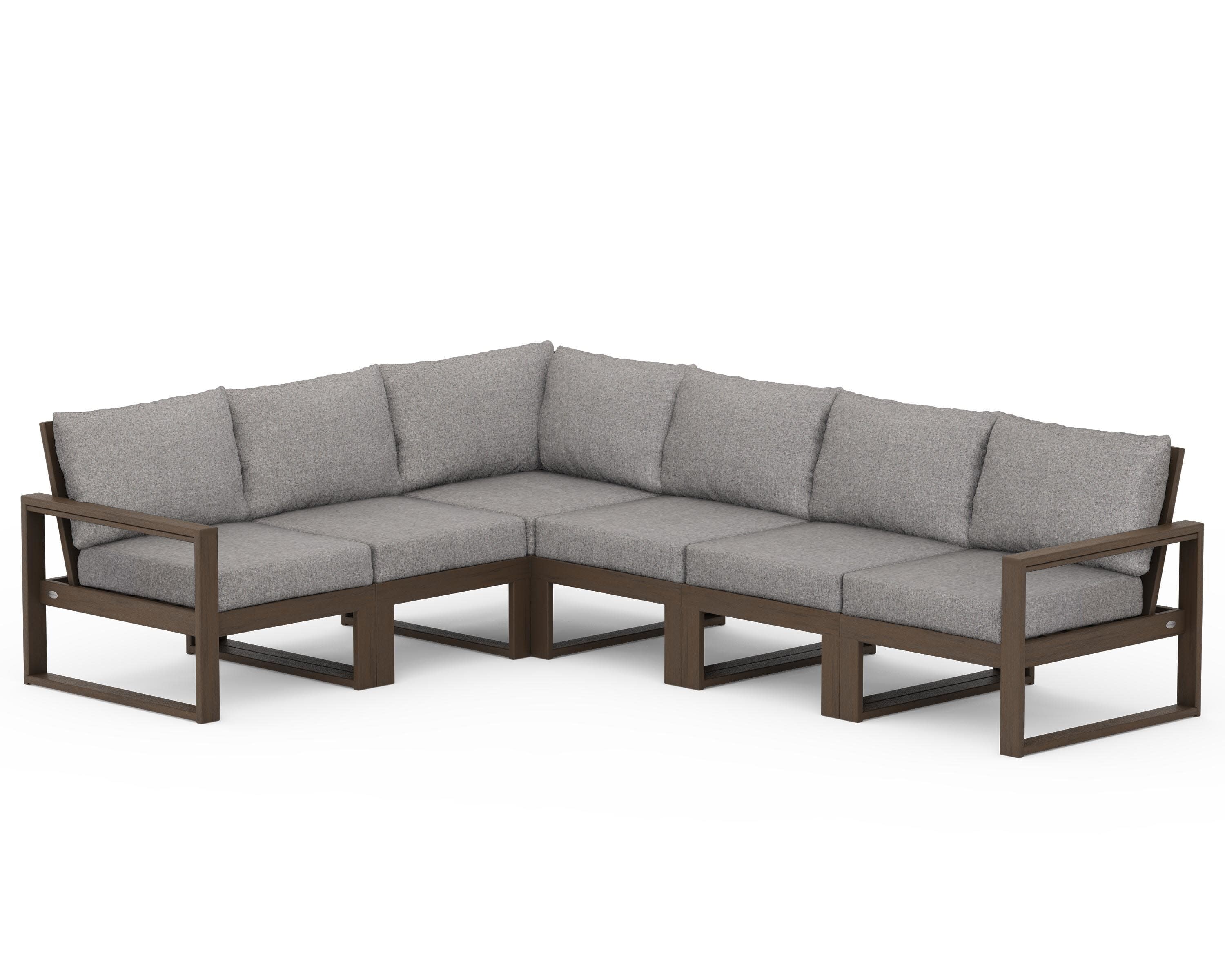 EDGE 6-Piece Modular Deep Seating Set in Kona / Grey Mist