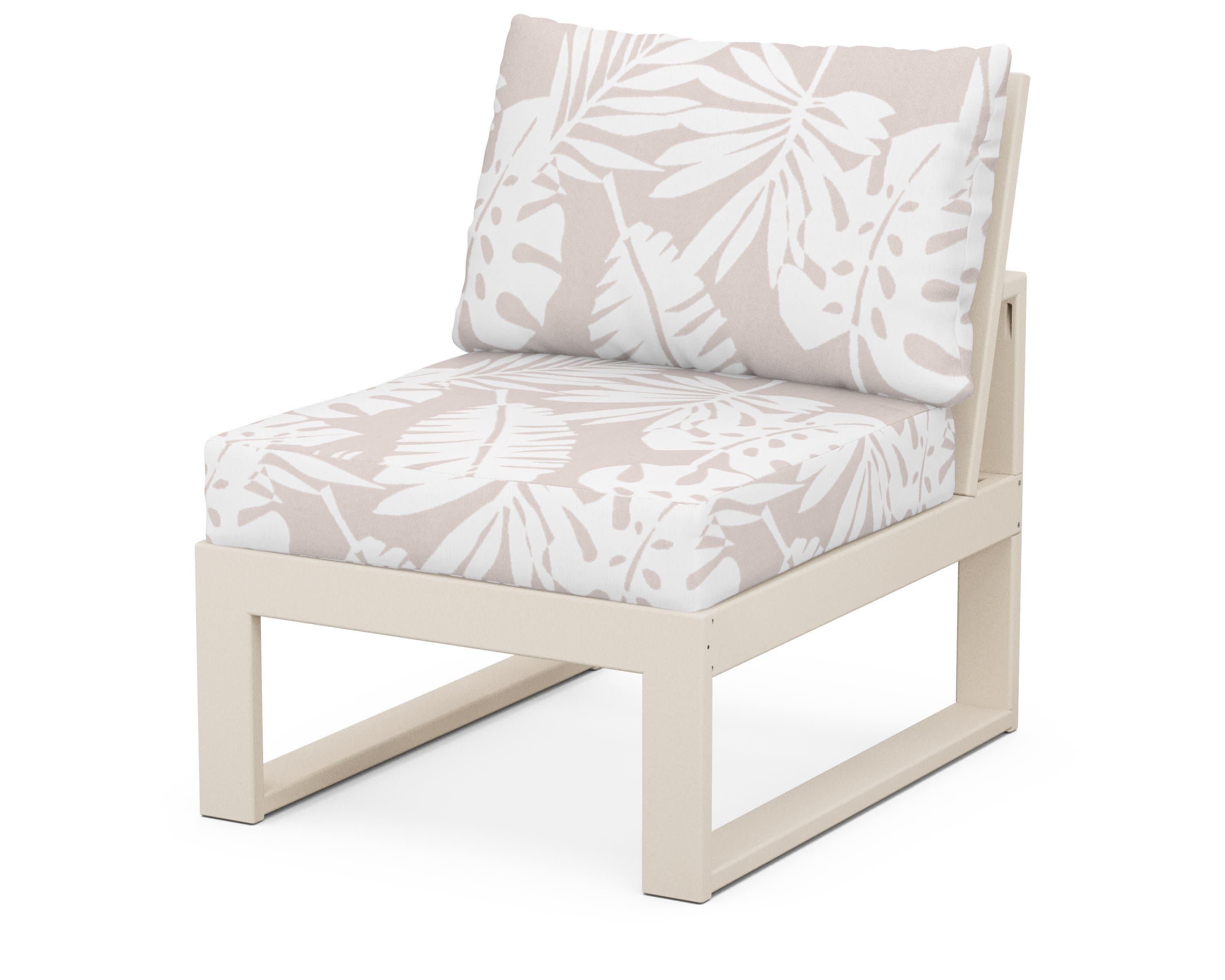 Modular Armless Chair in Sand / Leaf Dune Burlap