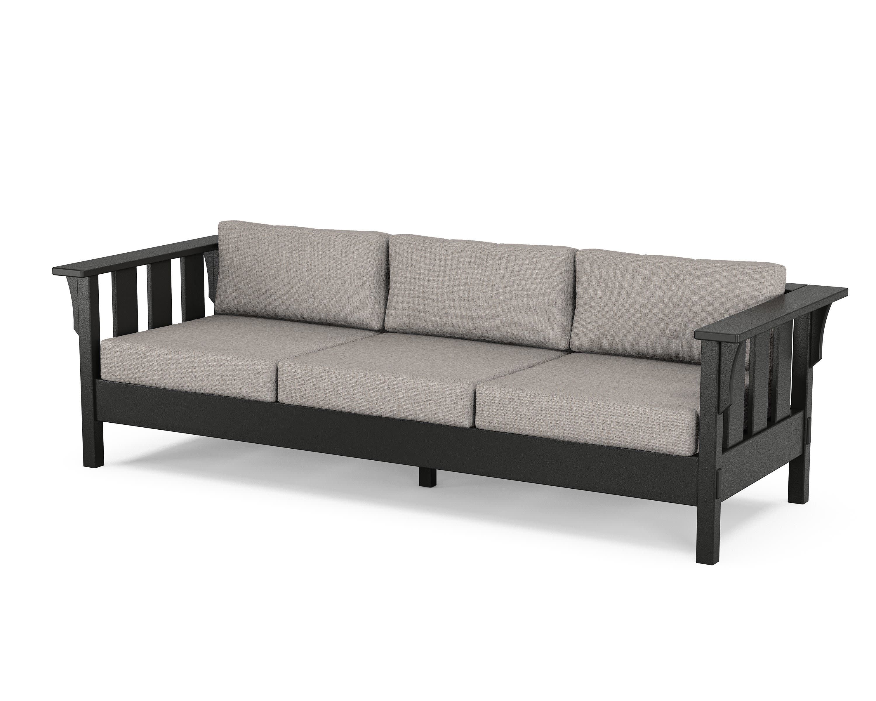 Acadia Deep Seating Sofa in Black / Weathered Tweed