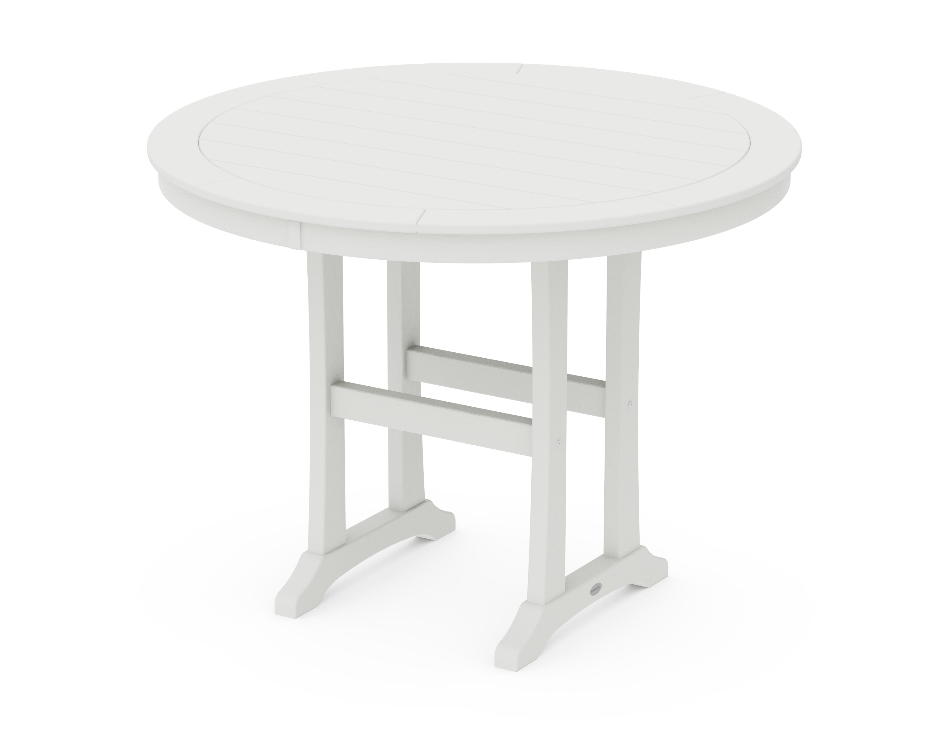 Nautical Trestle 48" Round Counter Table in Vintage White