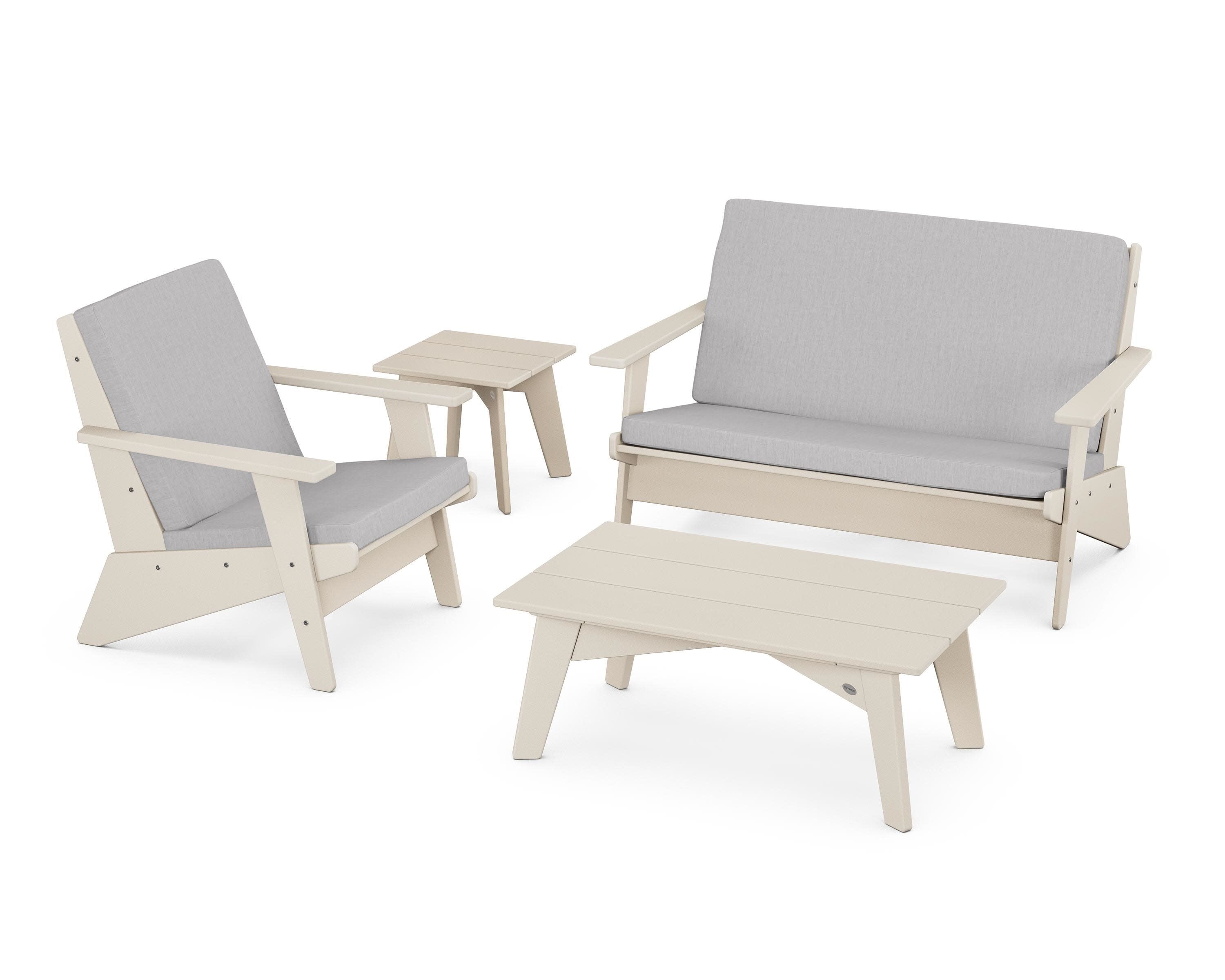 Riviera Modern Lounge 4-Piece Set in Sand / Granite