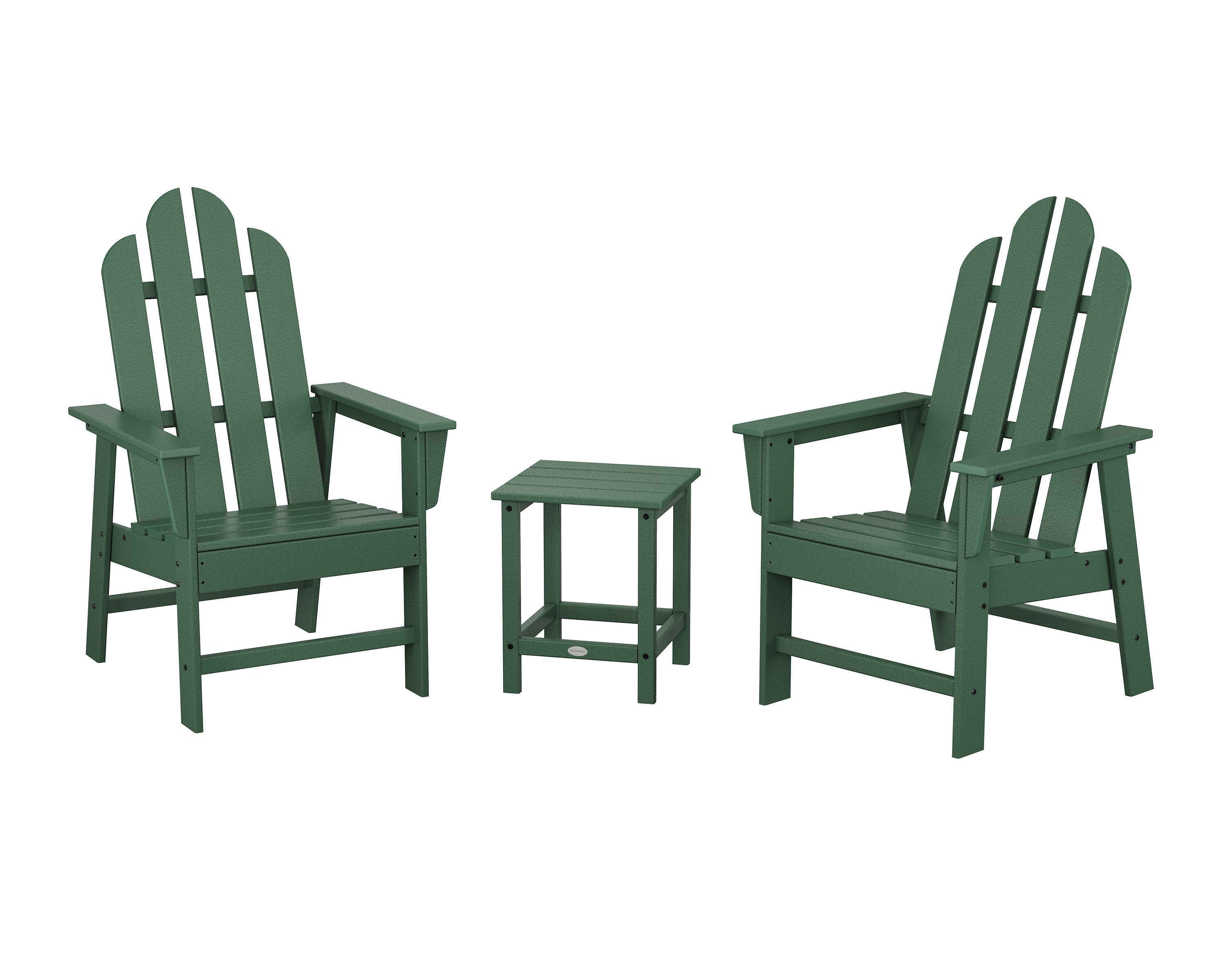 Long Island 3-Piece Upright Adirondack Chair Set in Green
