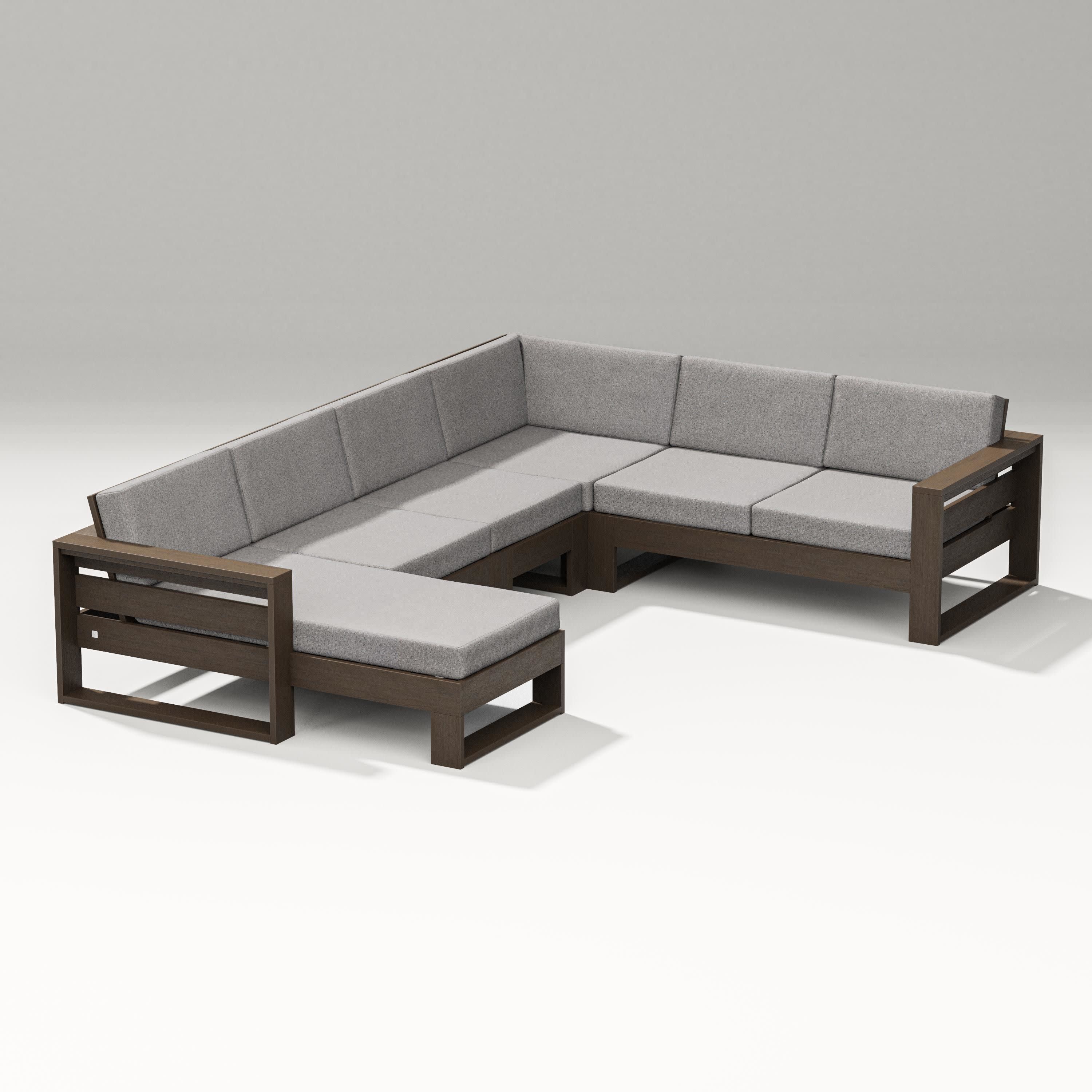 Latitude Corner Sectional with Left Chaise in Kona / Grey Mist