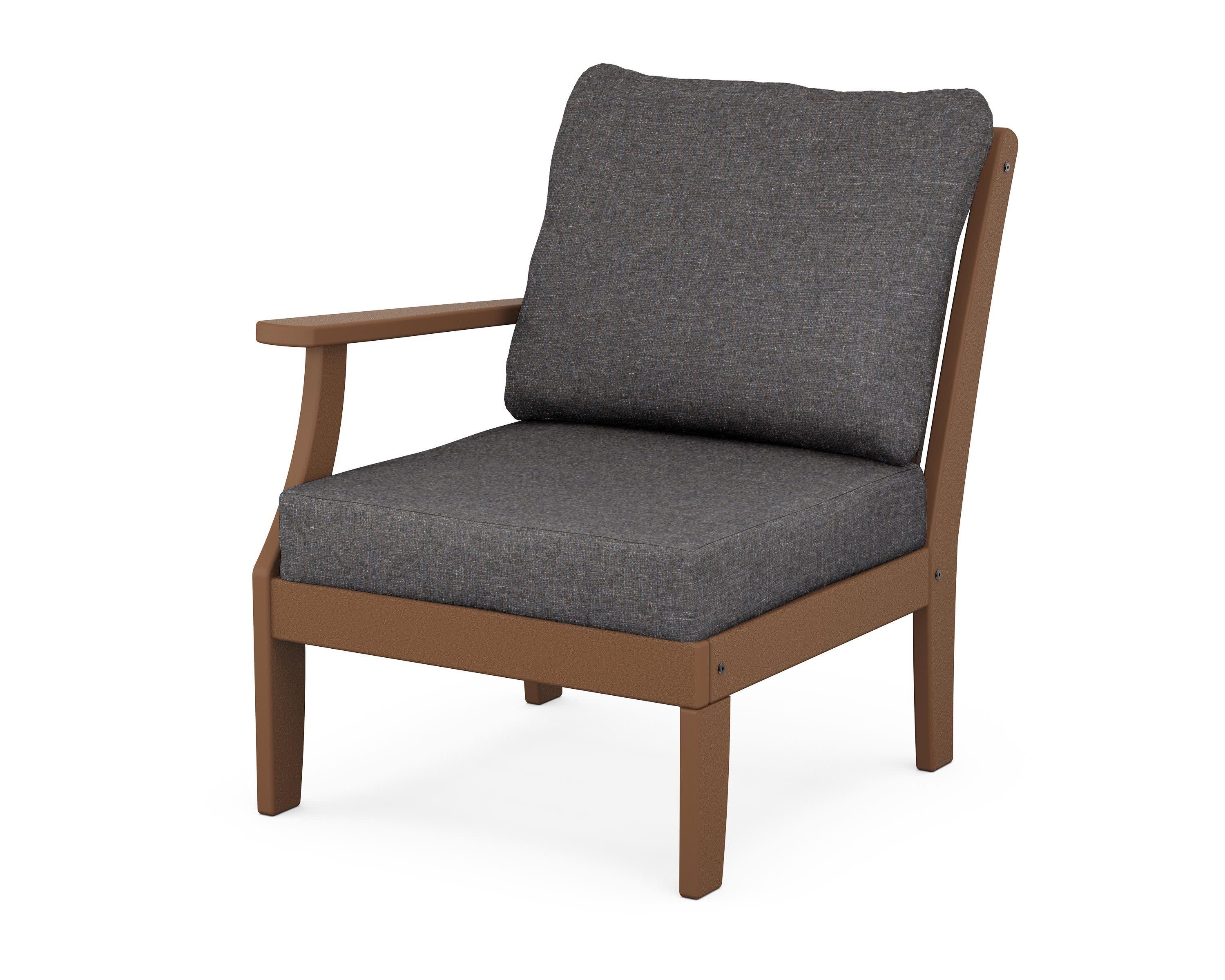 Braxton Modular Left Arm Chair in Teak / Ash Charcoal