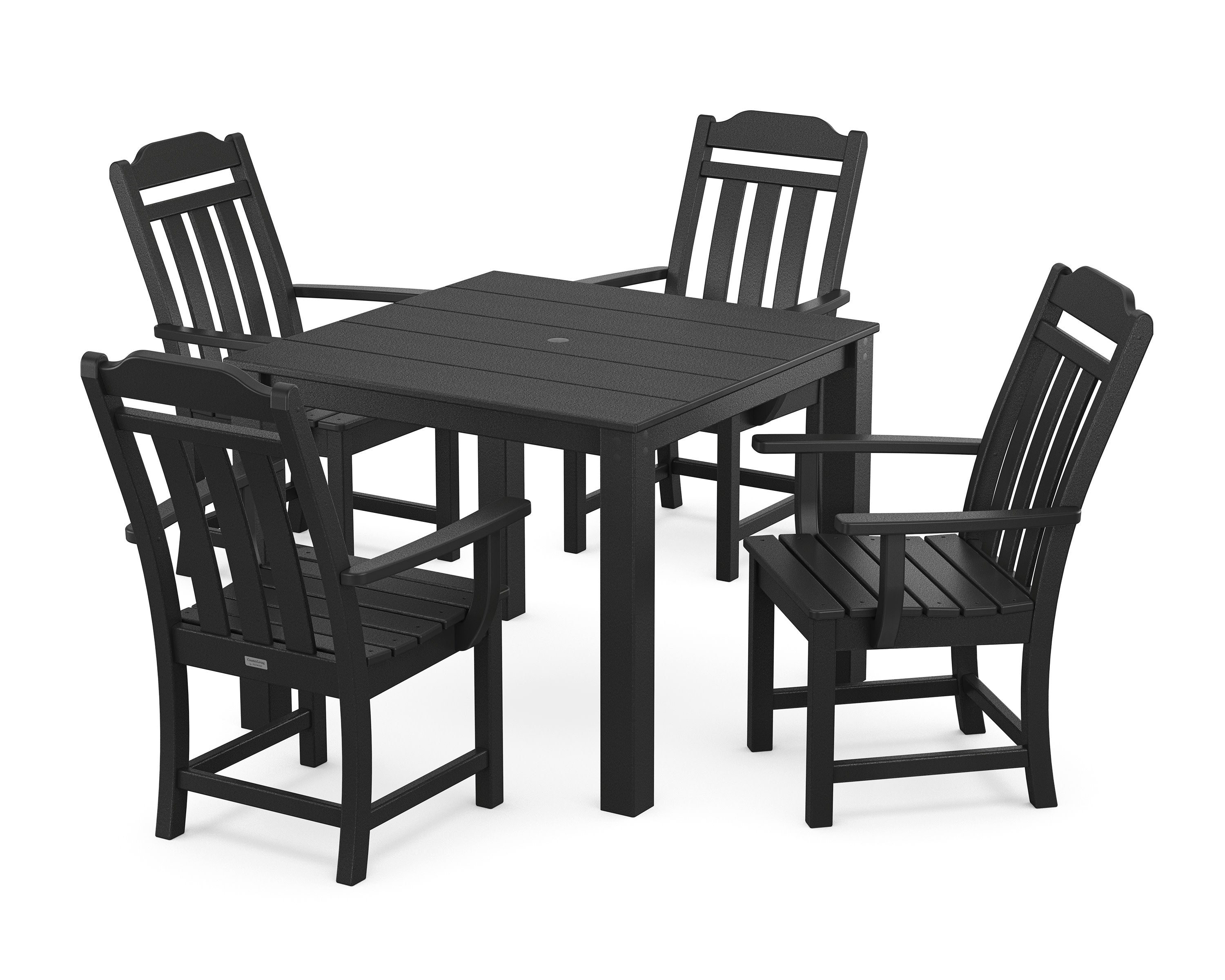 Cottage 5-Piece Parsons Dining Set in Black
