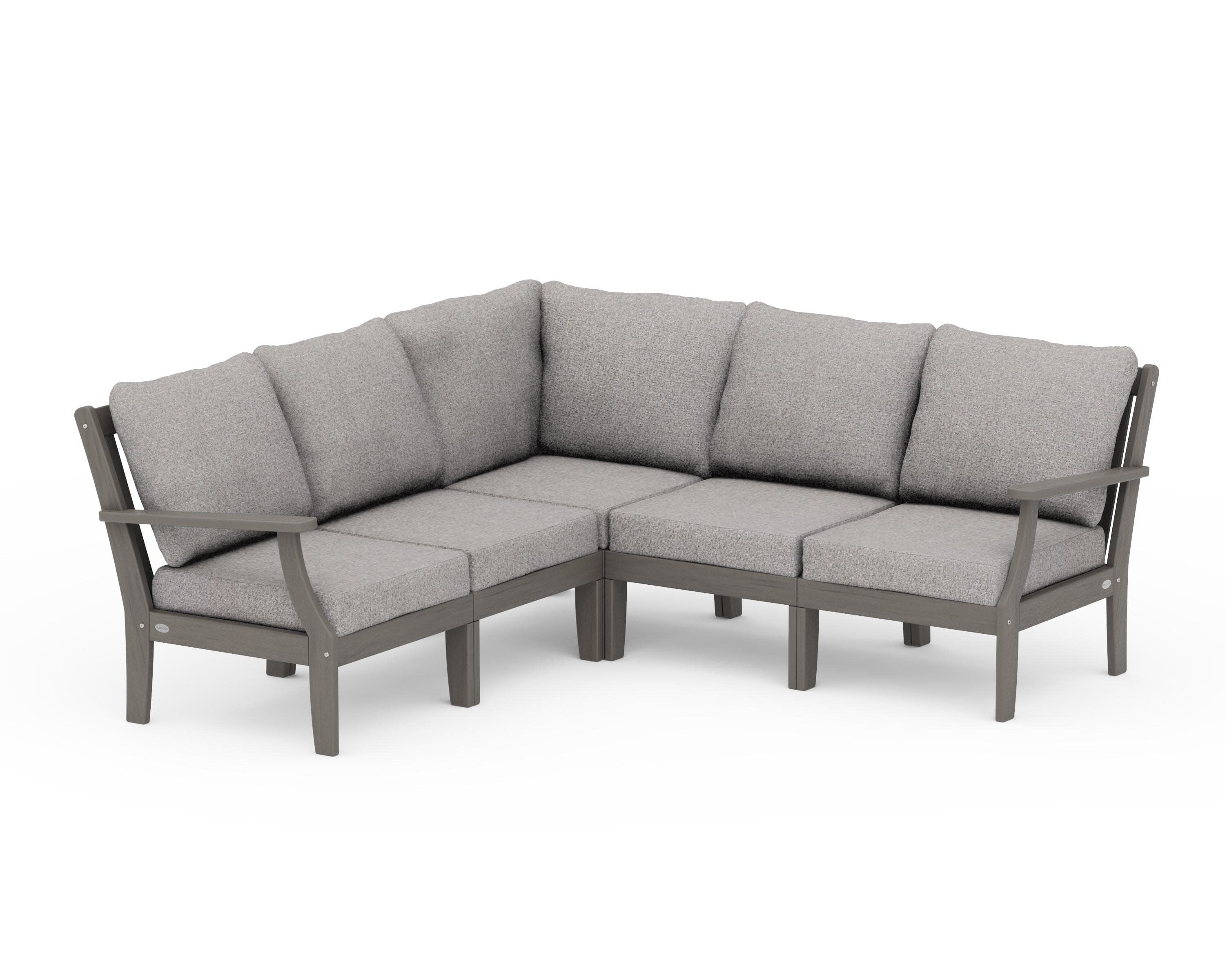 Braxton Modular 5-Piece Deep Seating Set in Driftwood / Grey Mist