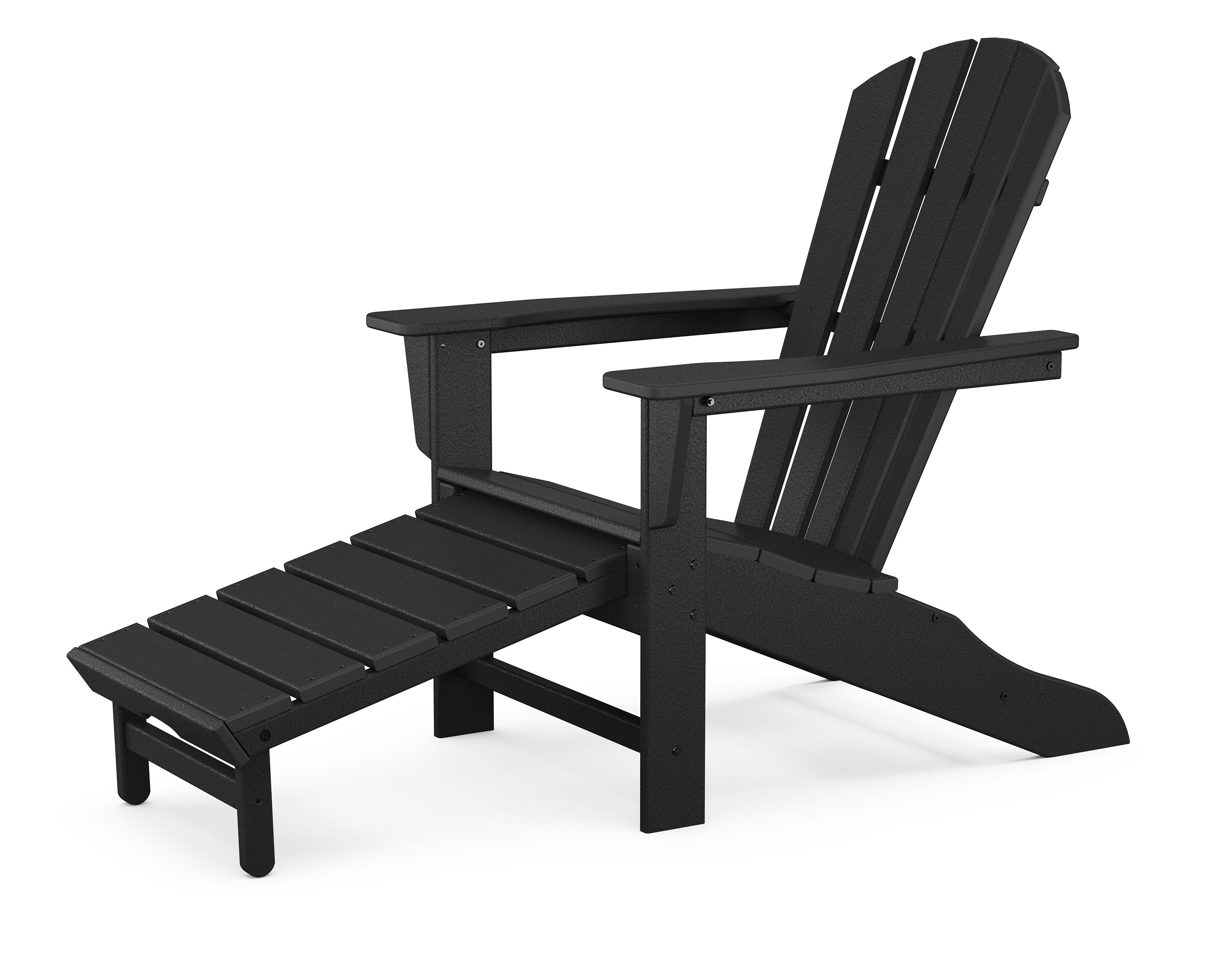 Palm Coast Ultimate Adirondack with Hideaway Ottoman in Black