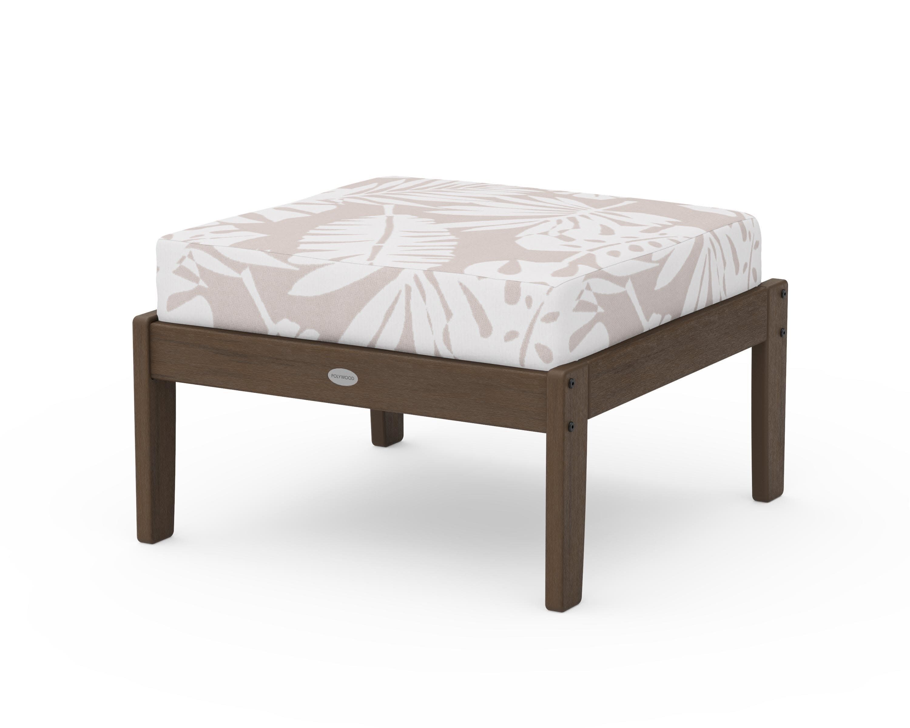 Braxton Deep Seating Ottoman in Kona / Leaf Dune Burlap