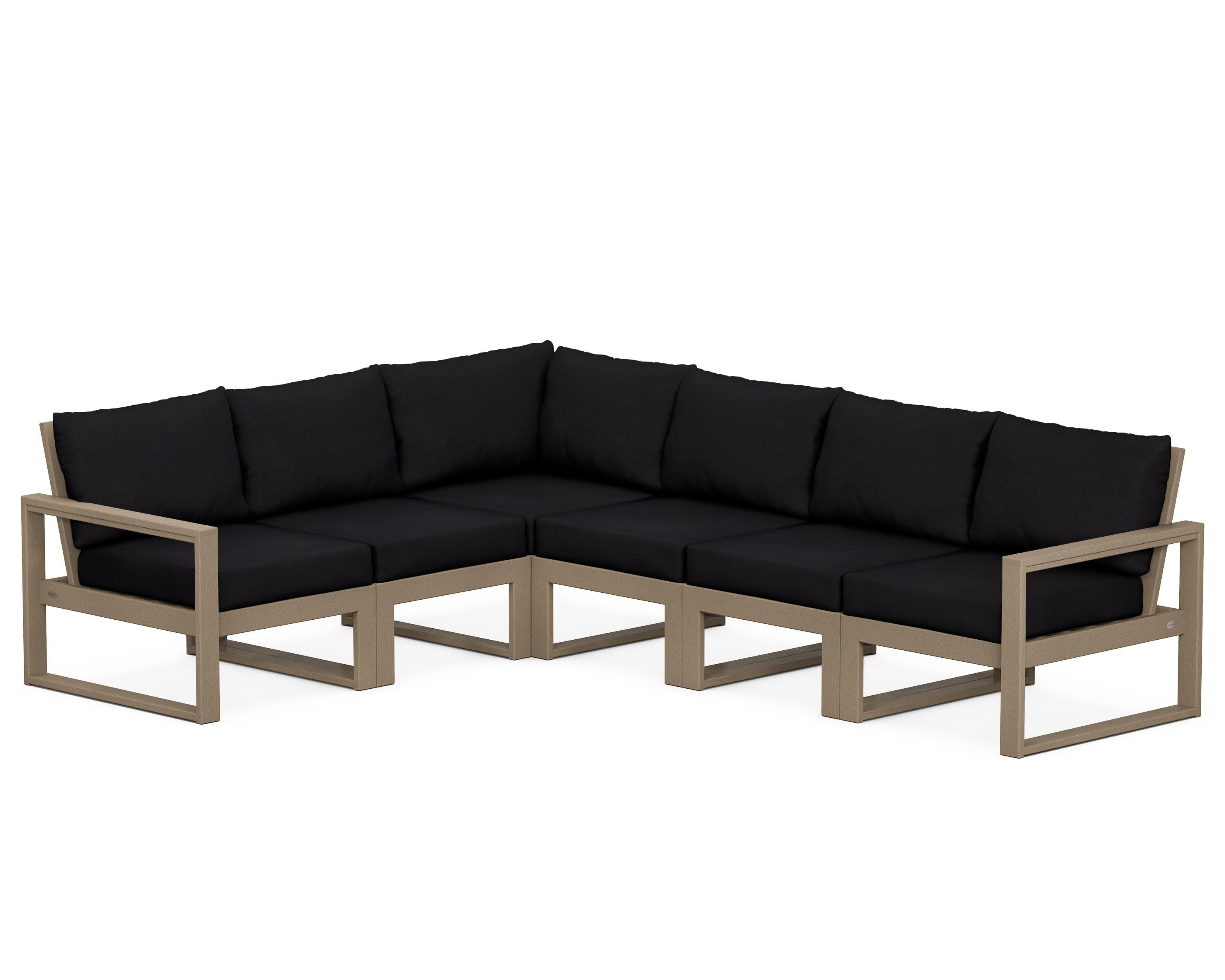 EDGE 6-Piece Modular Deep Seating Set in Vintage Sahara / Midnight Linen